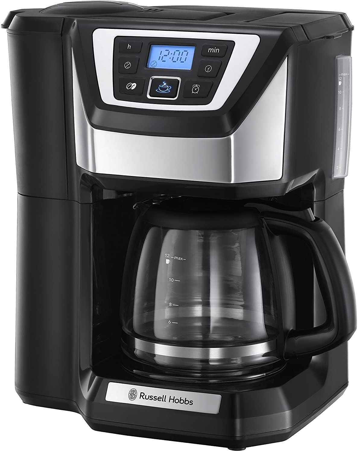 CUISINART DGB-800C Cuisinart Fully Automatic 12-Cup Burr Grind & BrewTM Coffeemaker, Black/Silver, 1 Count, , Silver