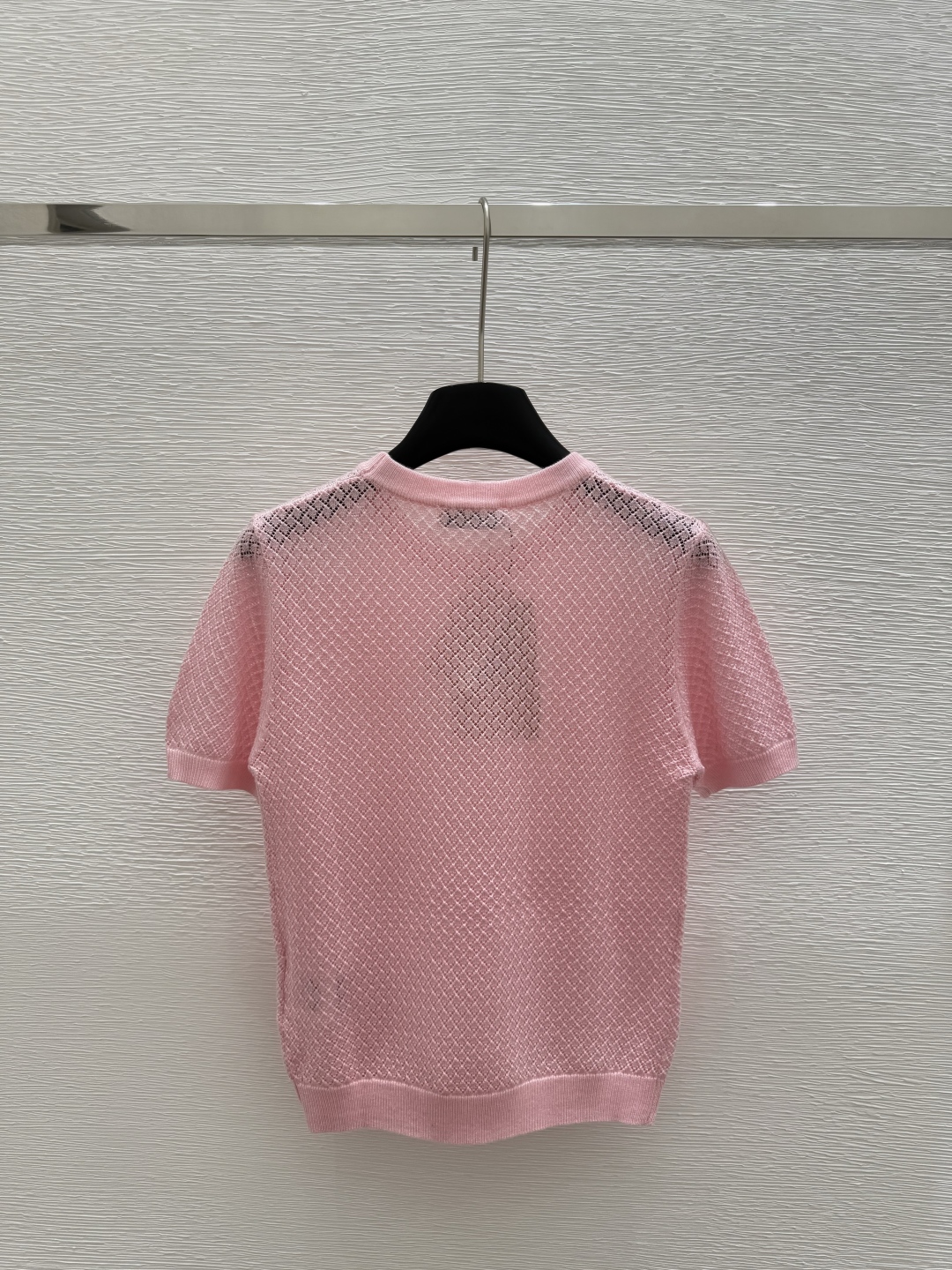 MIUMIU 2025ss Early spring new round neck color letter knitted short sleeve