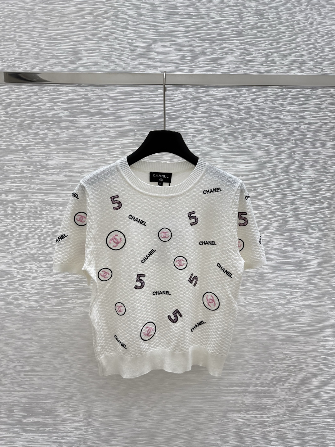 Chanel 2025ss Early spring new round neck pattern knitted short sleeves