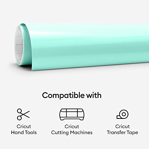 Cricut Premium Permanent Vinyl Roll(12 in x 15 ft), Weather-Resistant,  Dishwasher-Safe & Fade-Proof, Compatible with Cricut Cutting Machines,  Create