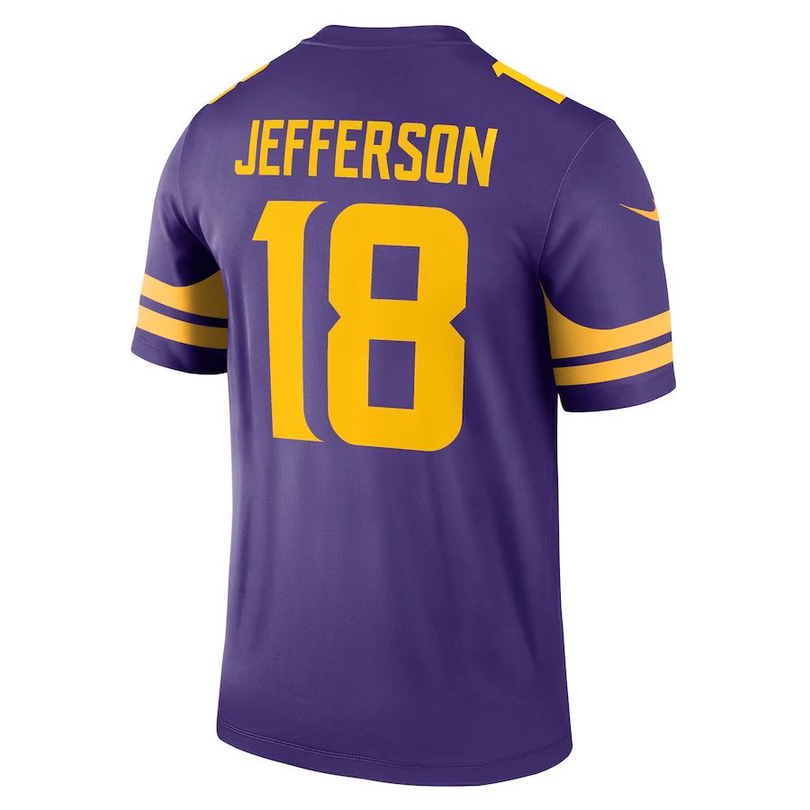 MN.Vikings #18 Justin Jefferson Purple Alternate Legend Jersey Stitched ...