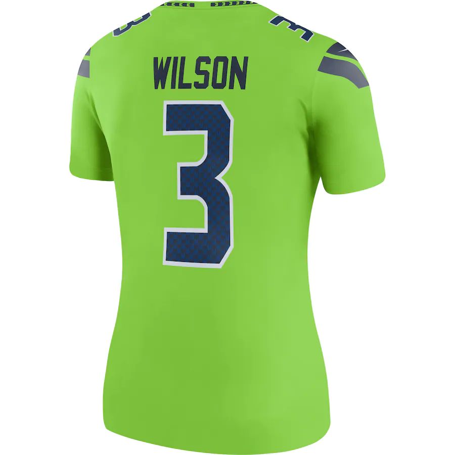 S.Seahawks #3 Russell Wilson Neon Green Color Rush Legend Jersey ...