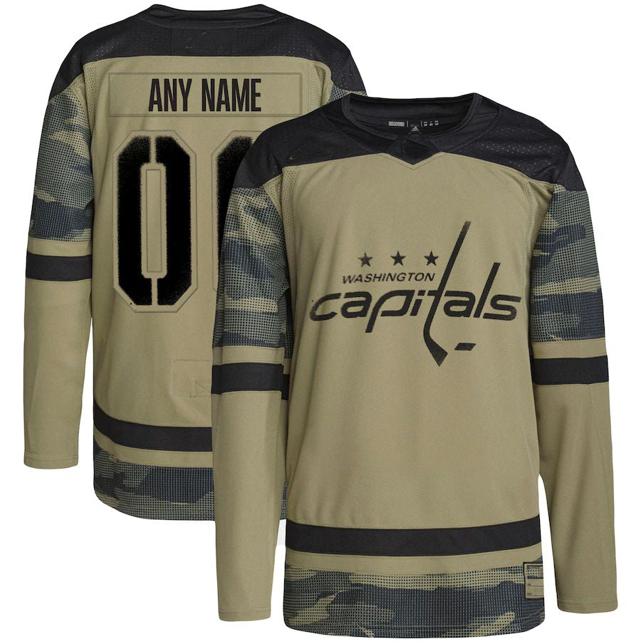 Custom W.Capitals Military Appreciation Team Authentic Custom Practice Jersey Camo Stitched