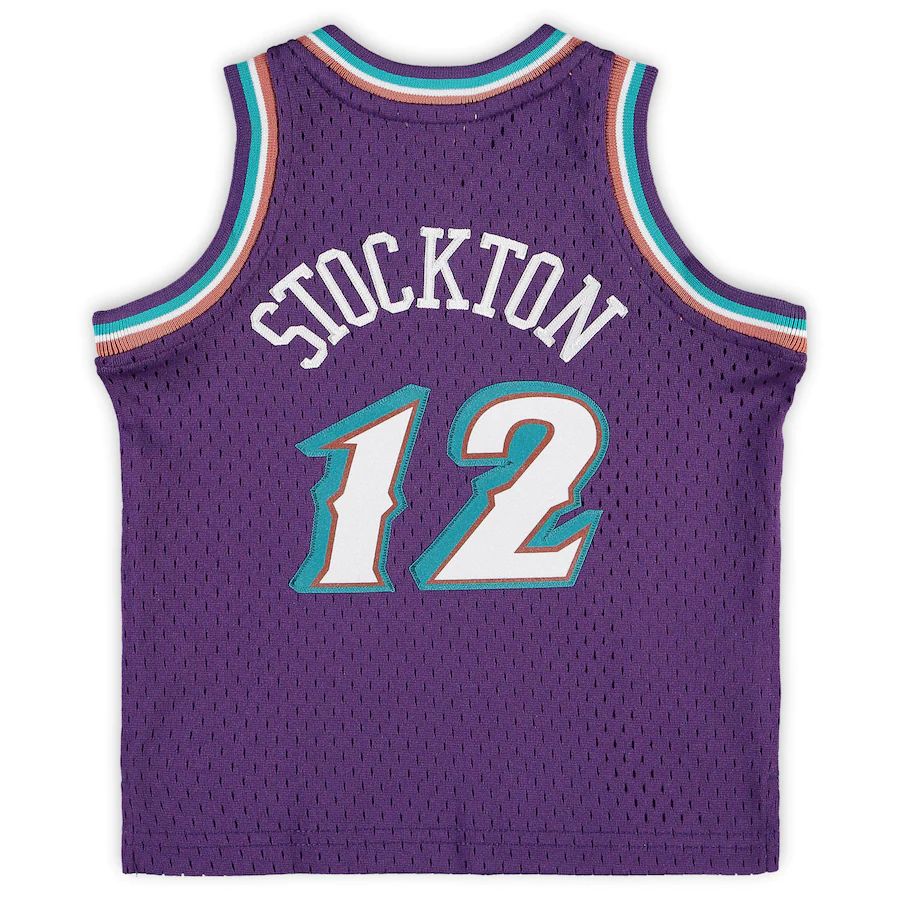 U.Jazz #12 John Stockton Mitchell & Ness Infant 1996-97 Hardwood ...