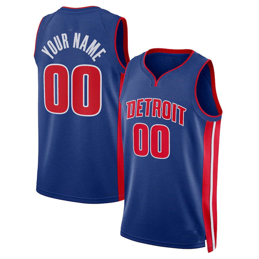 Custom D.Pistons 202122 Diamond Swingman Jersey Blue City Edition