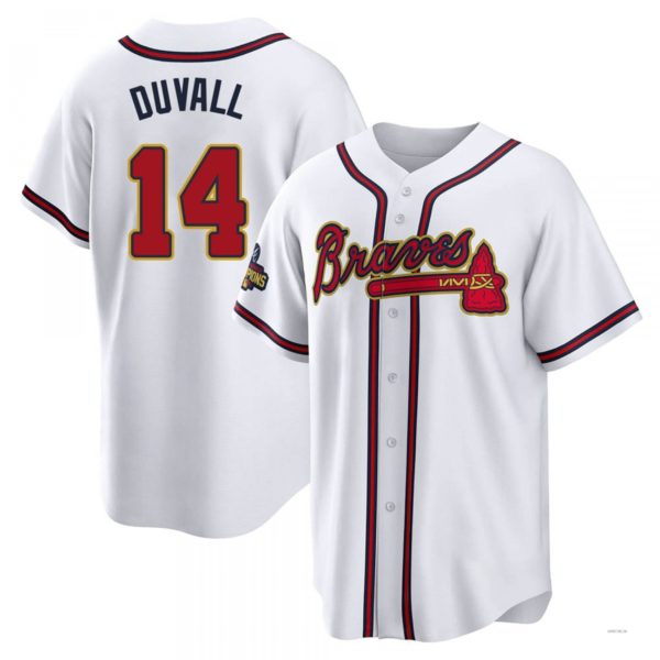 Atlanta Braves #14 Adam Duvall Gold White 2022 Program Jersey Stitches ...