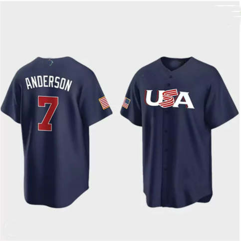 Mookie Betts #3 USA Baseball 2023 World Baseball Jersey Navy