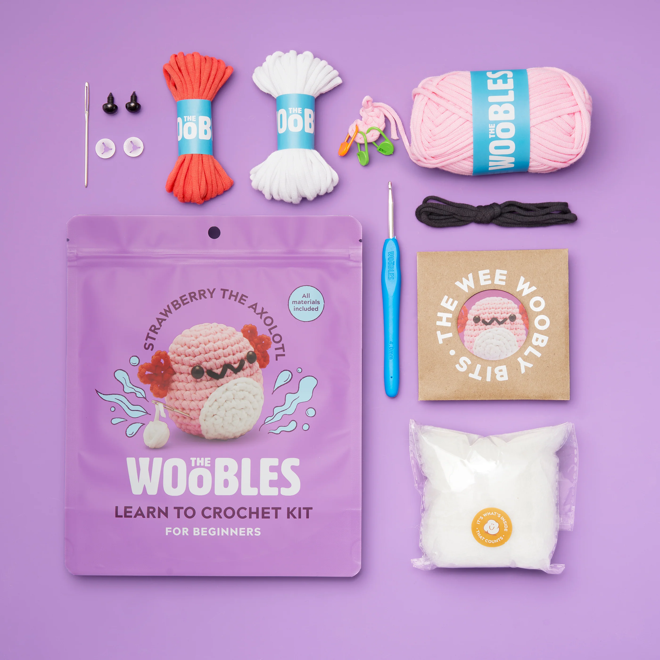 Strawberry the Axolotl Crochet Kit