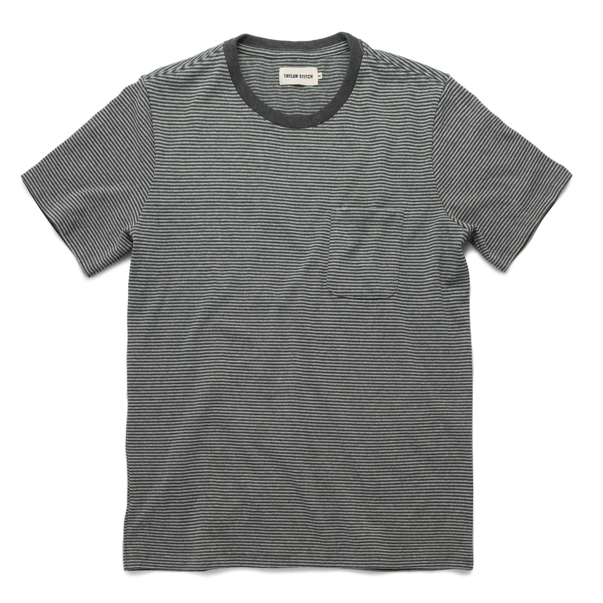 The Heavy Bag Tee in Grey Stripe