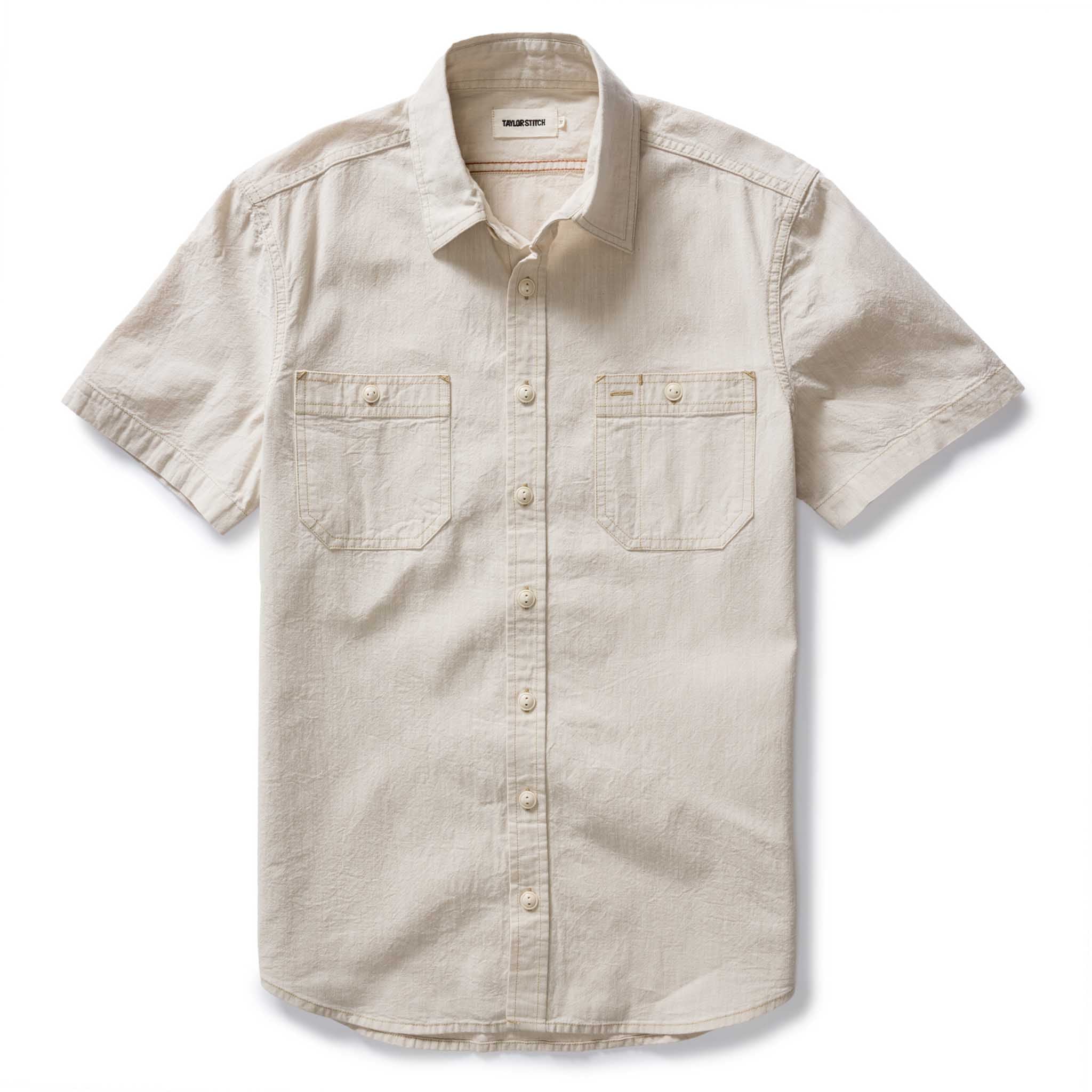 The Short Sleeve Utility Shirt in Natural Selvedge Chambray