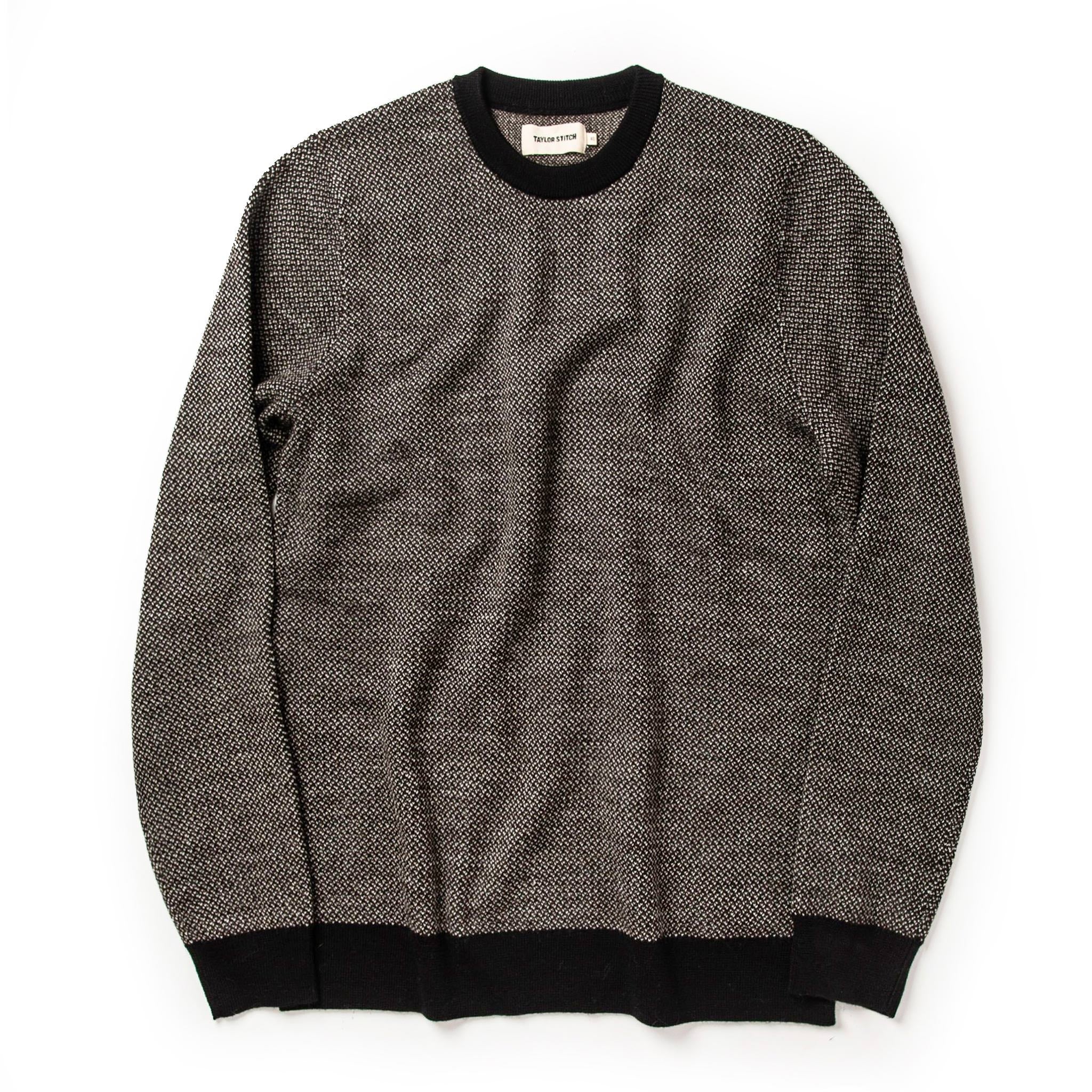 The Everett Sweater in Black Birdseye