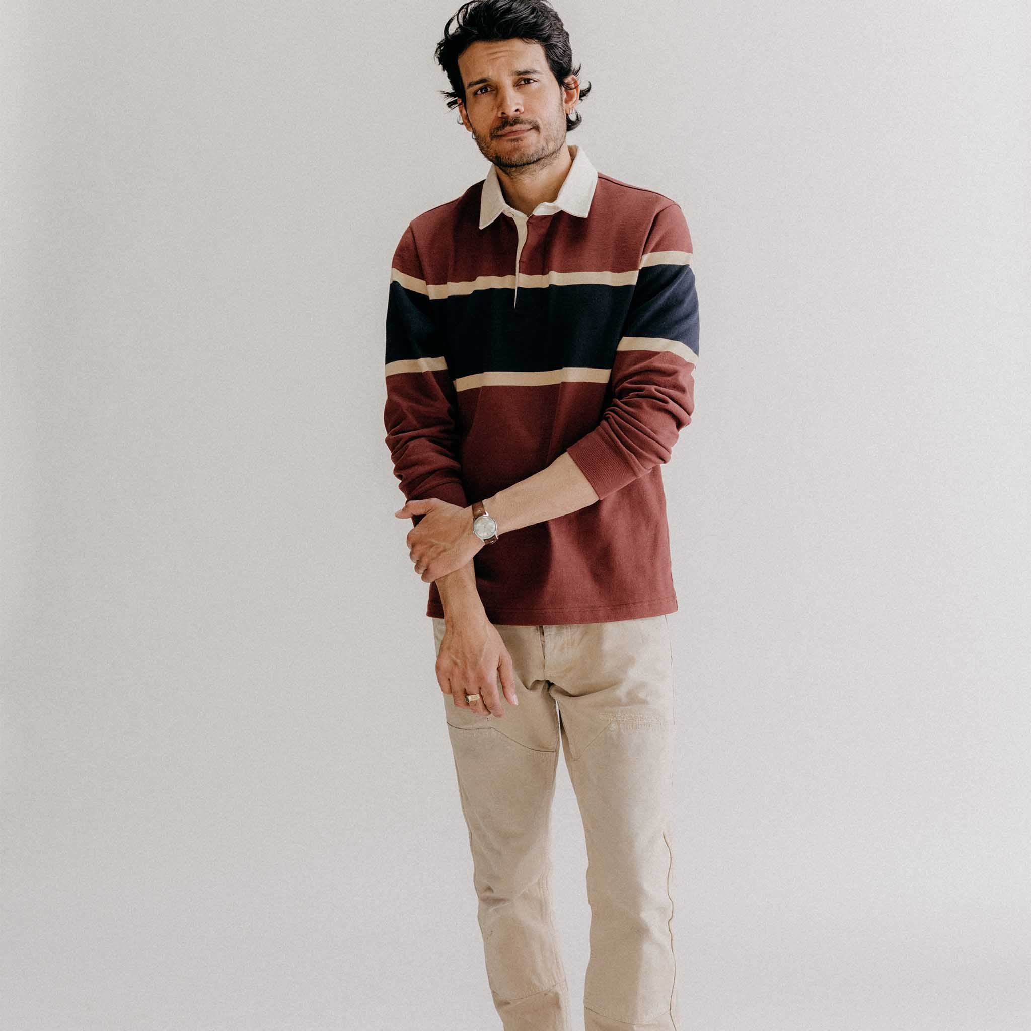 The Rugby Shirt in Dried Cherry Stripe