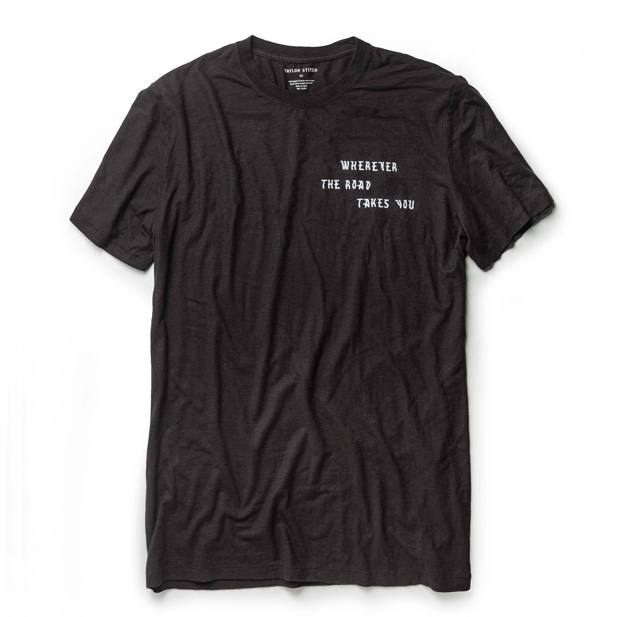 The Cotton Hemp Tee in Charcoal Open Road