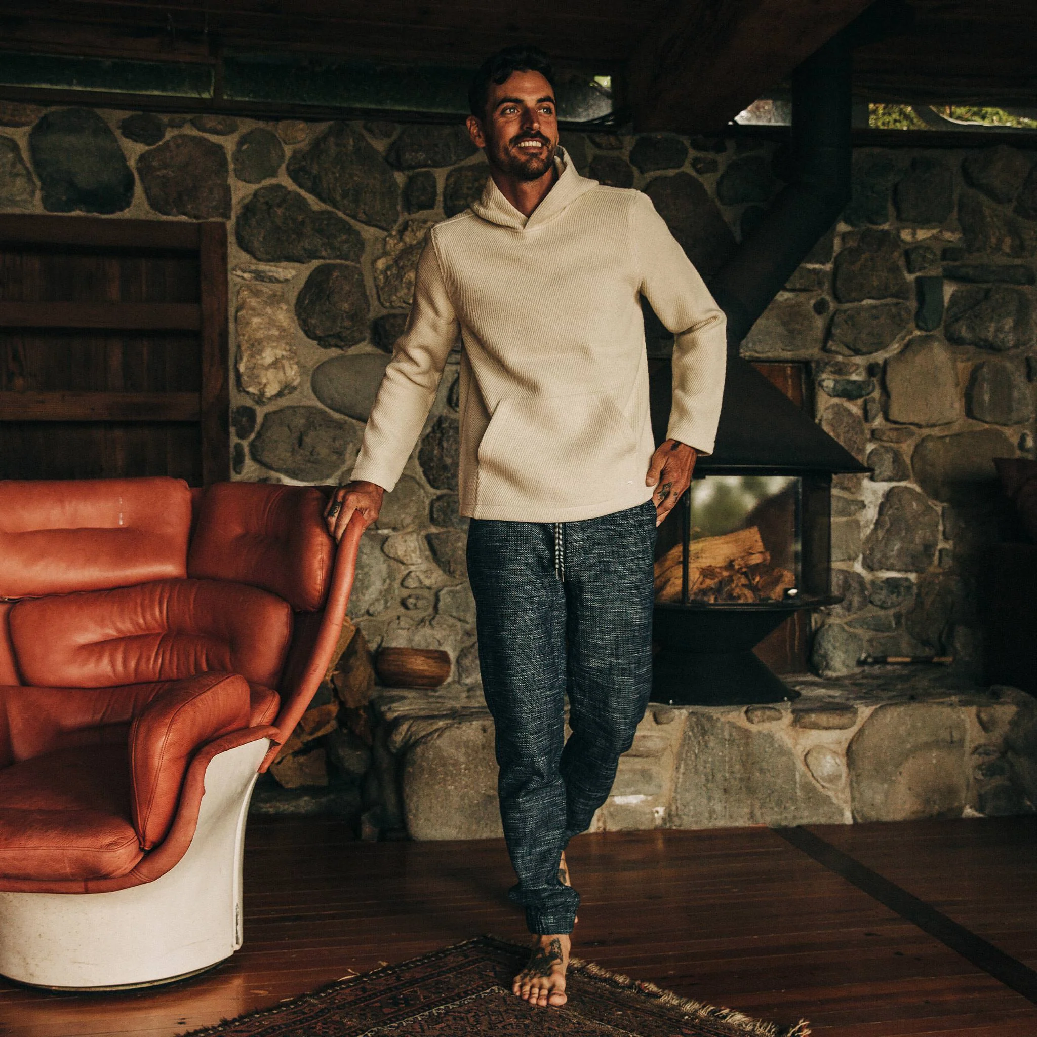 The Nomad Hoodie in Natural Twill