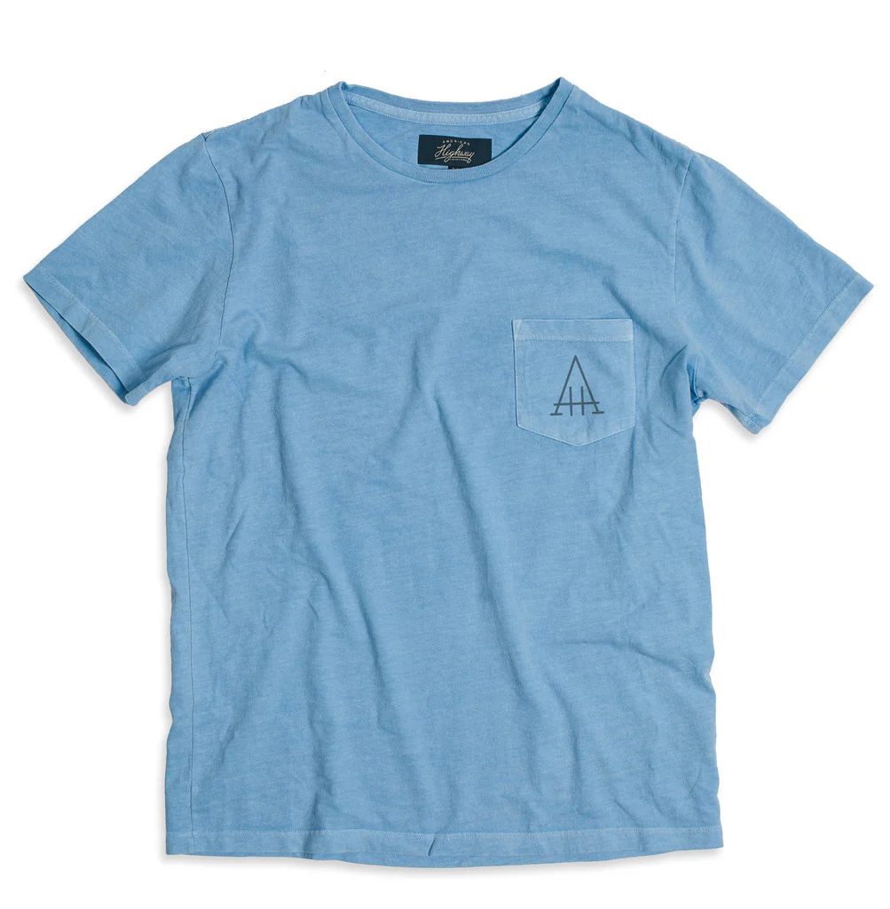The Highway Tee in Dusty Blue