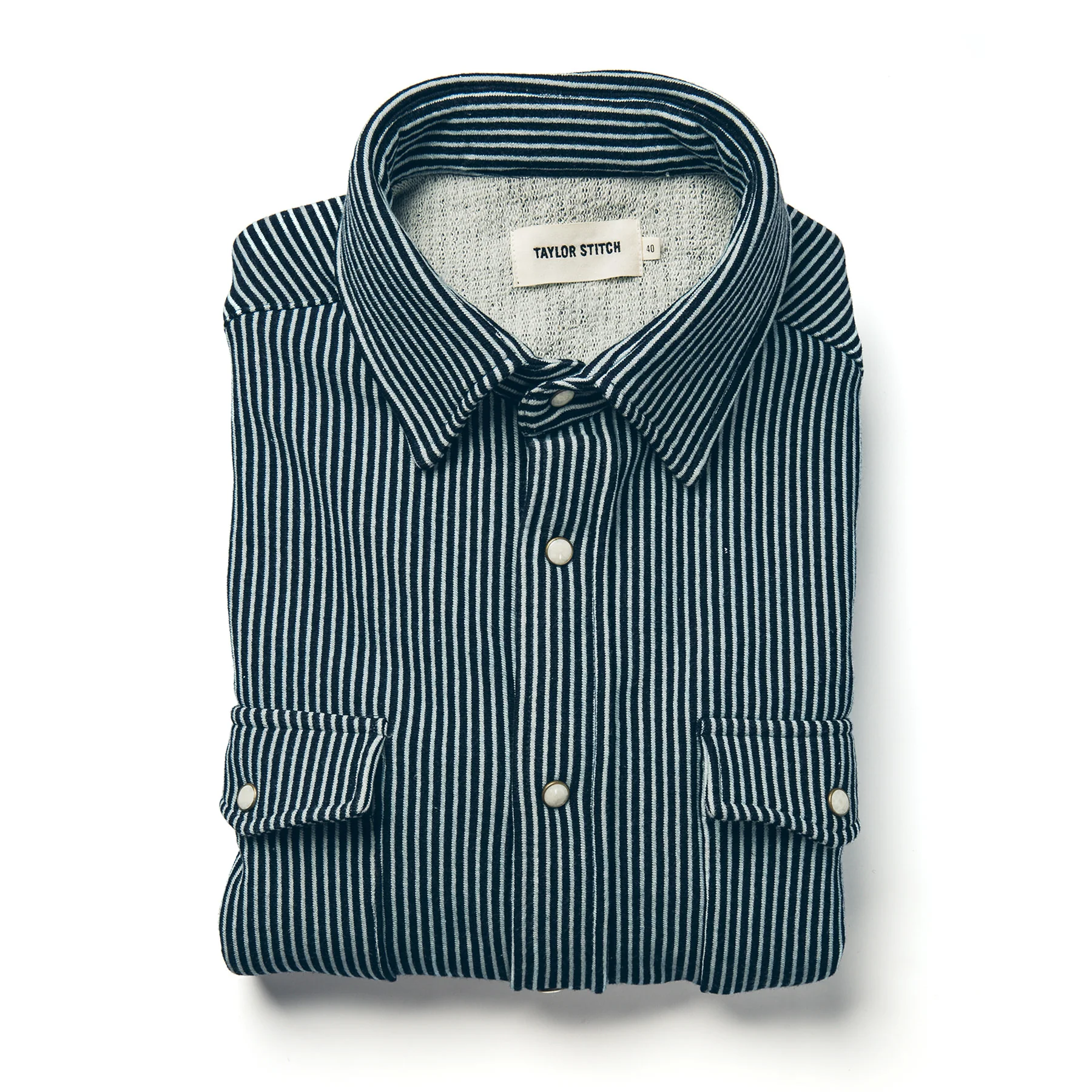 The Glacier Shirt in Hickory Stripe French Terry