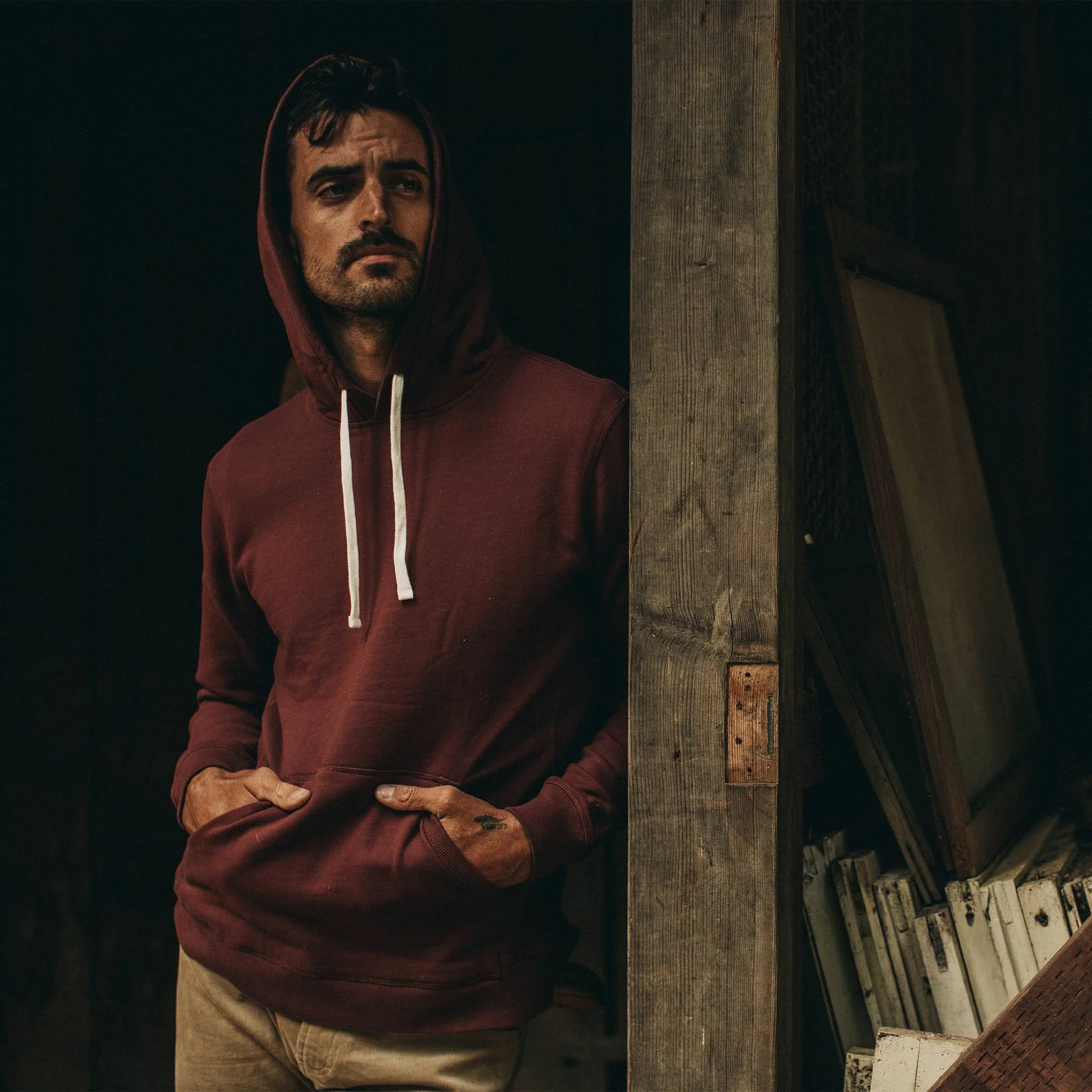 The Fillmore Hoodie in Burgundy Terry