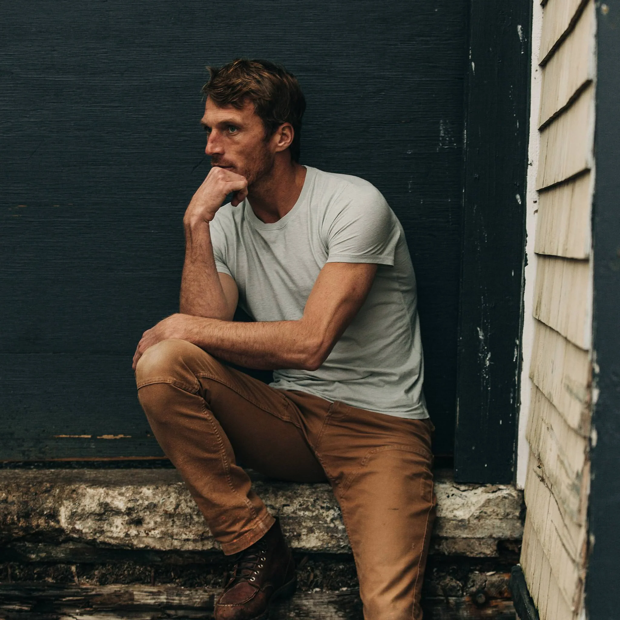 The Cotton Hemp Tee in Bay Mist