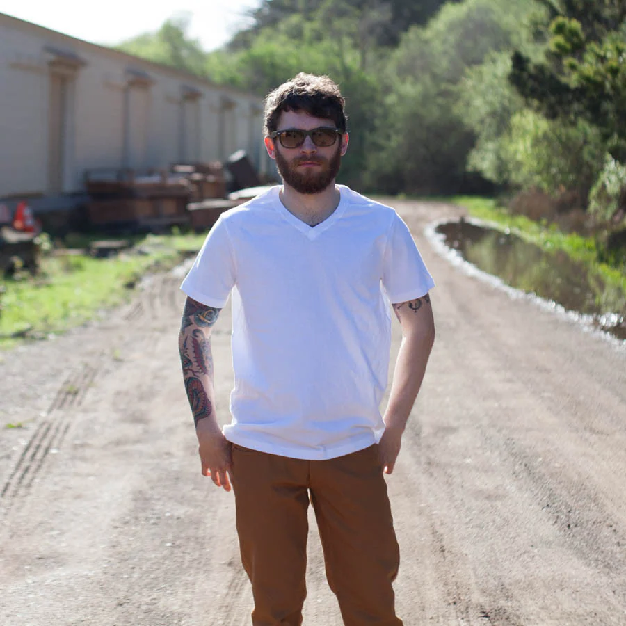 The V-Neck Tee in White