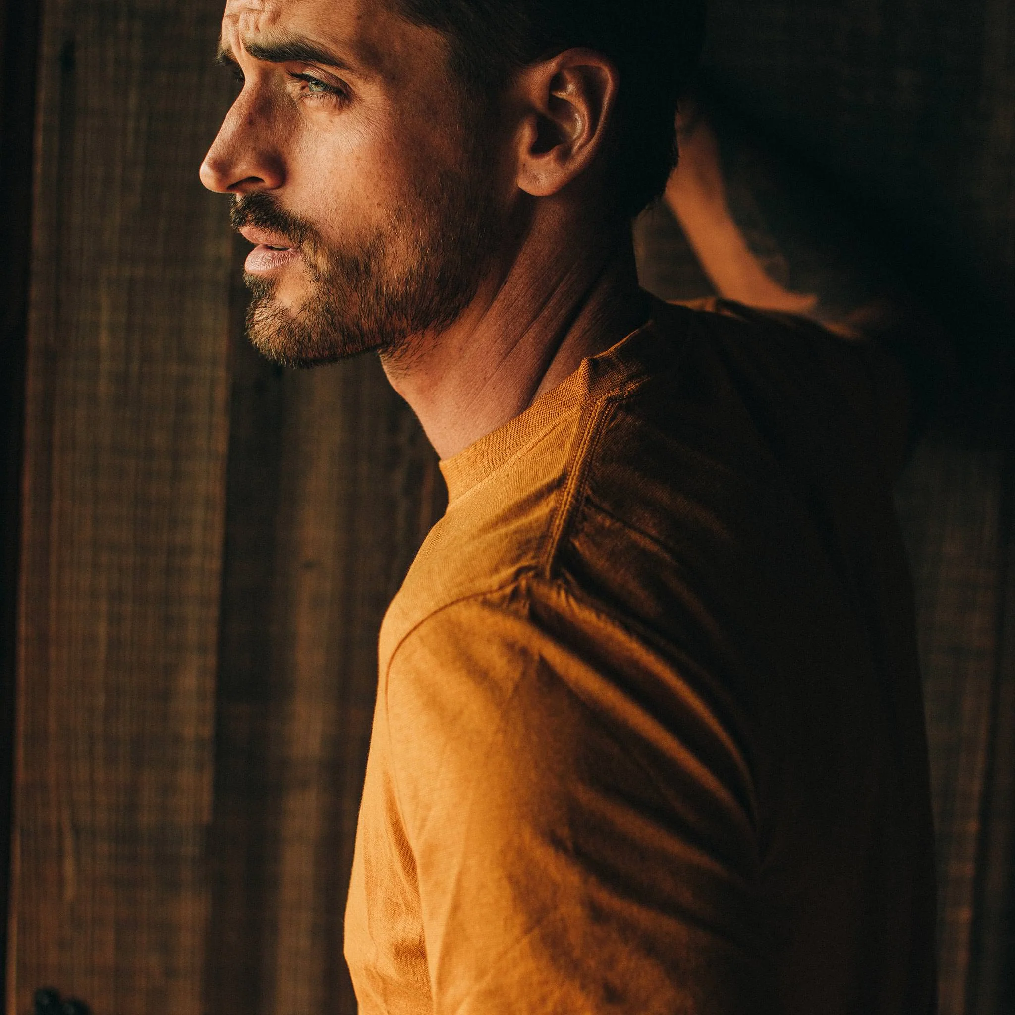 The Cotton Hemp Tee in Saffron