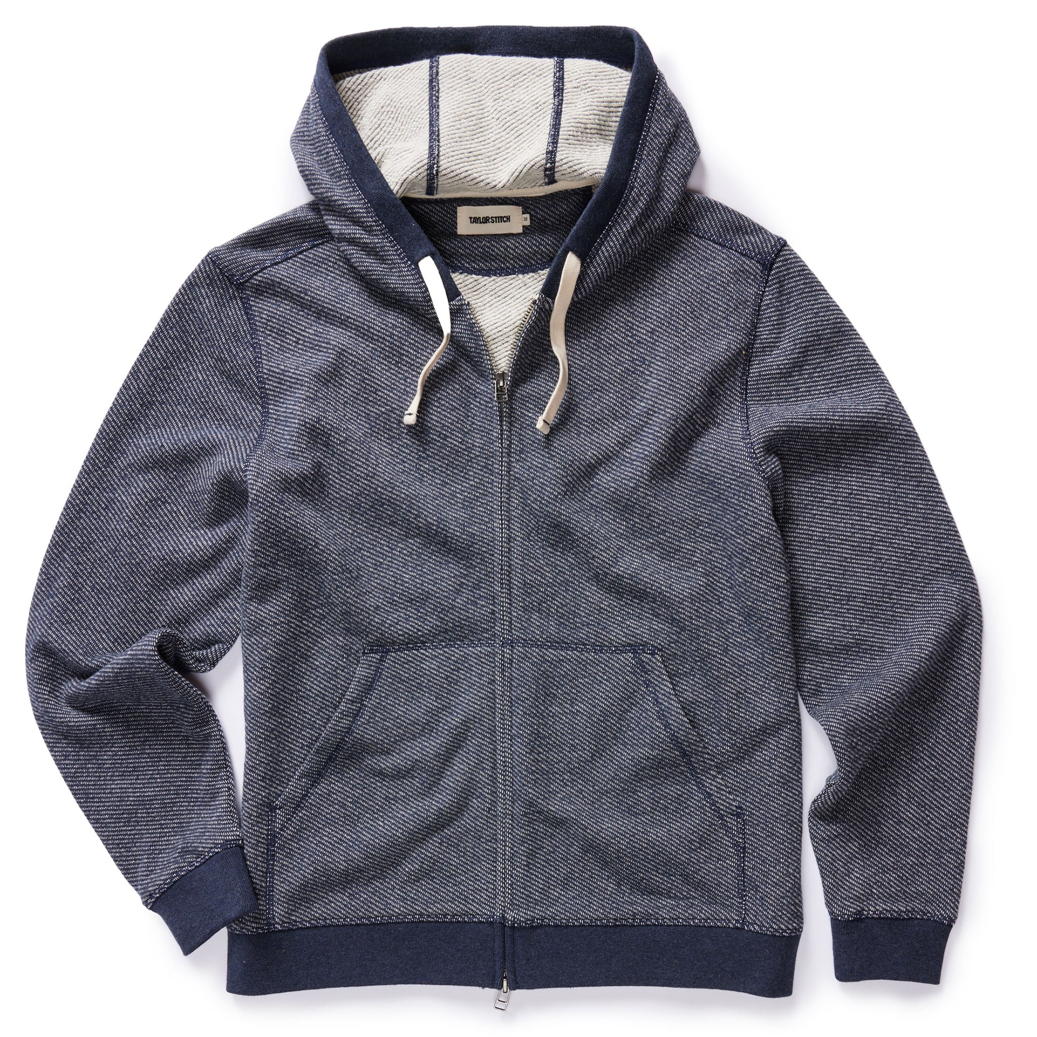 The Apres Zip Hoodie in Heather Navy Terry
