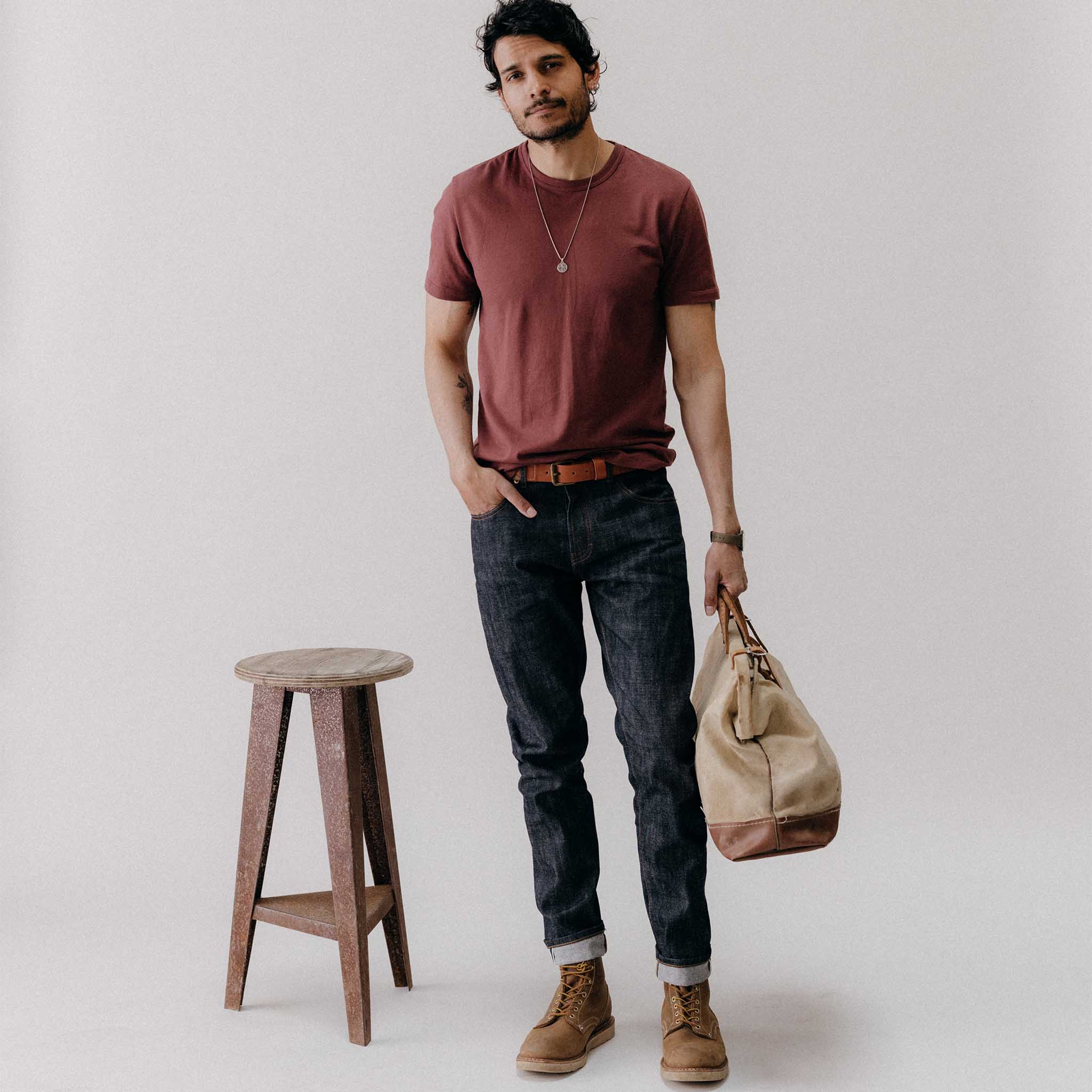 The Organic Cotton Tee in Dried Cherry