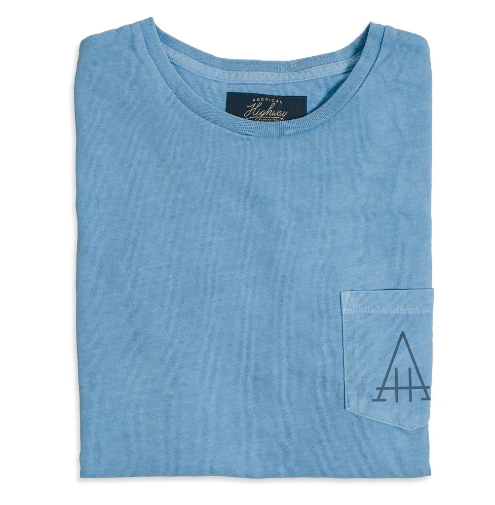 The Highway Tee in Dusty Blue