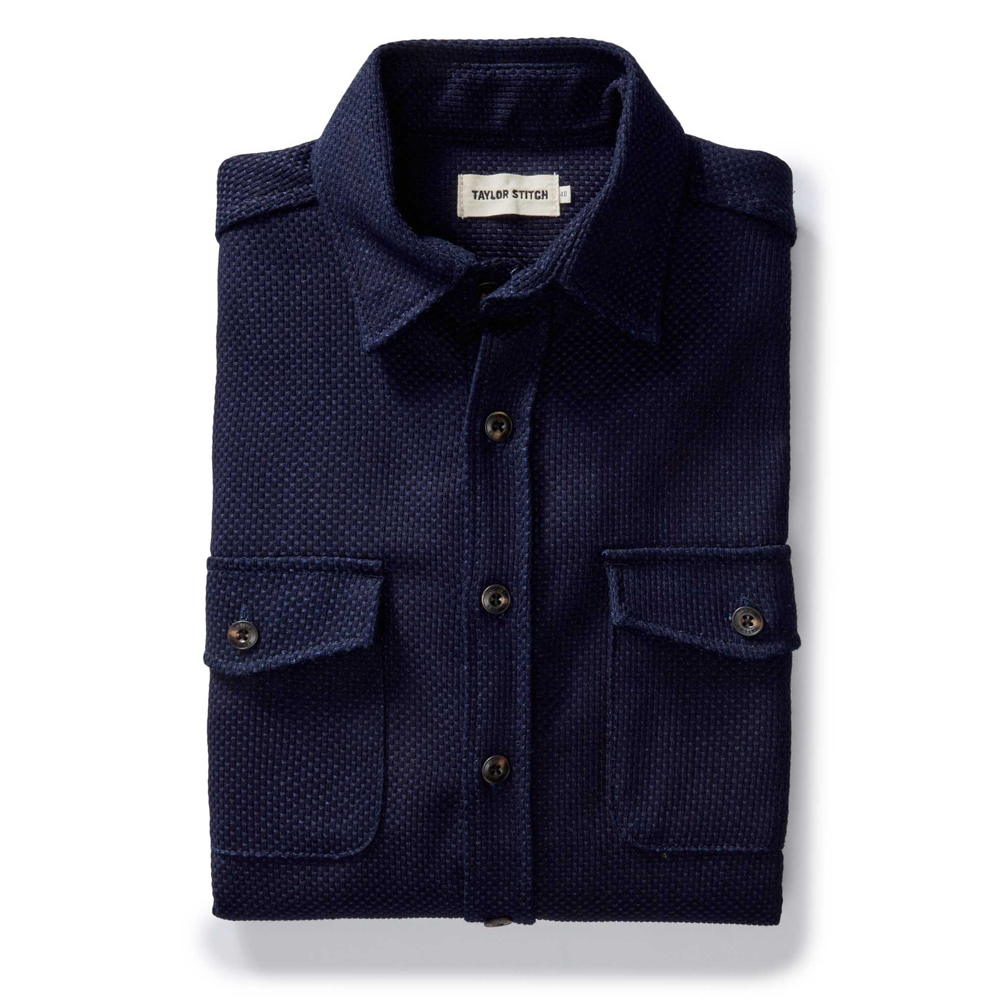 The Mill Shirt Jacket in Rigid Indigo Sashiko