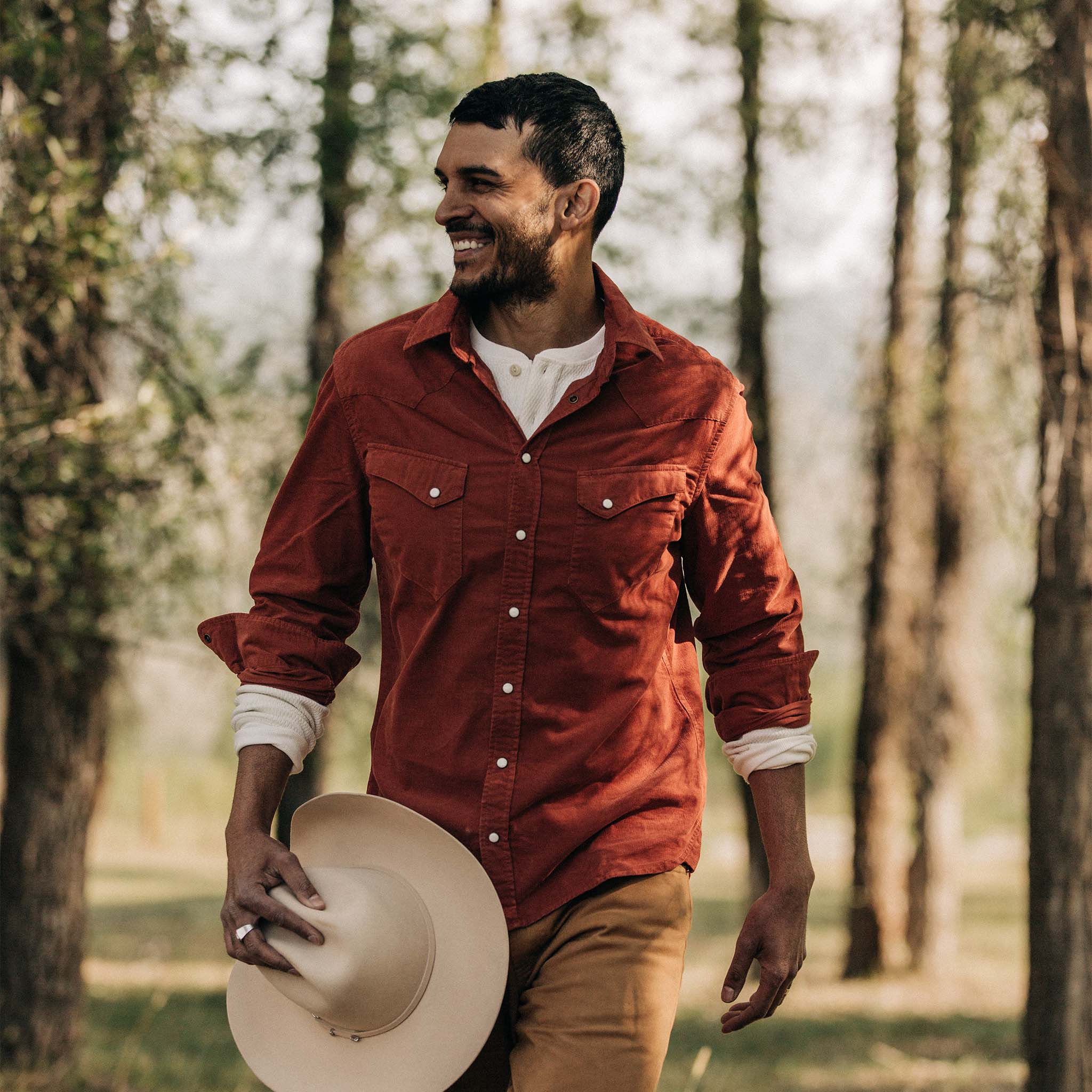 The Western Shirt in Rust Pincord
