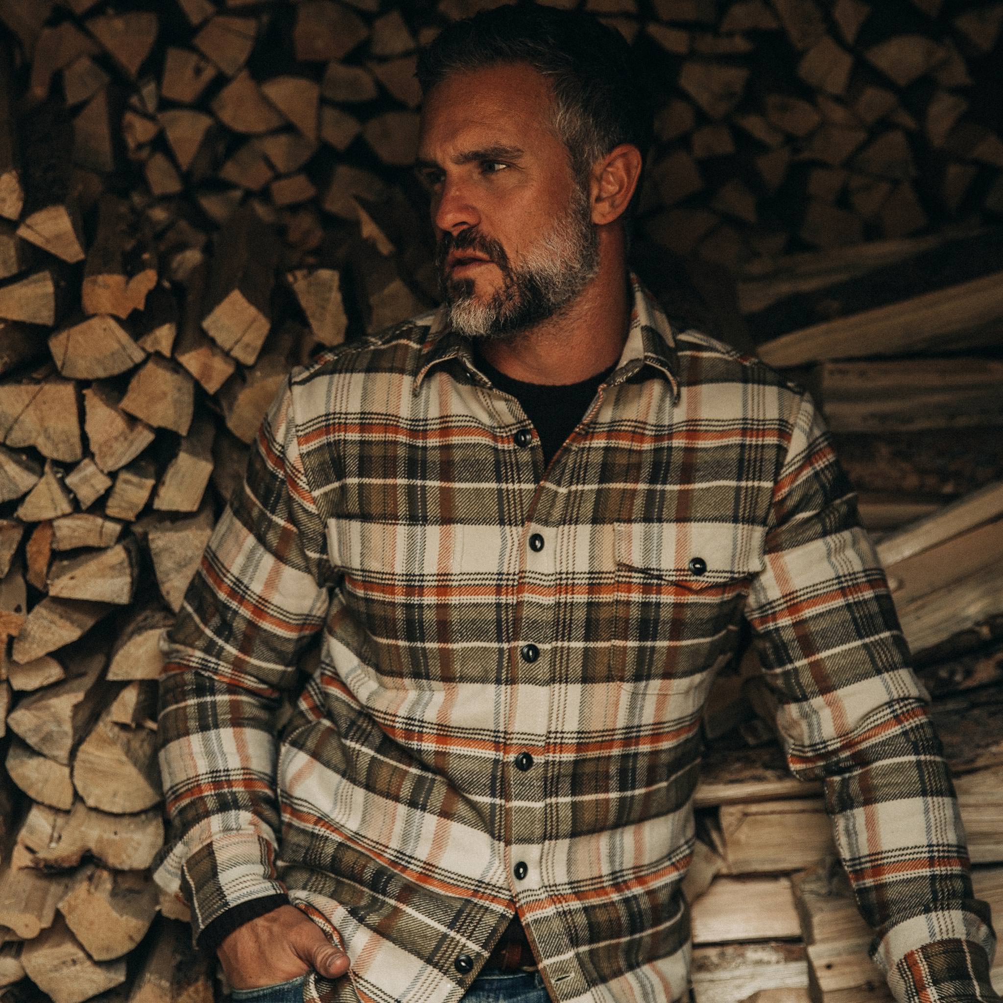 The Crater Shirt in Tan Plaid