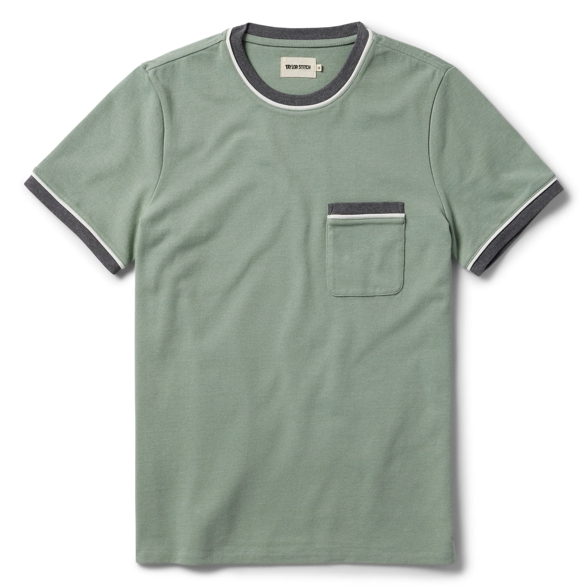 The Heavy Bag Ringer Tee in Slate and Seed