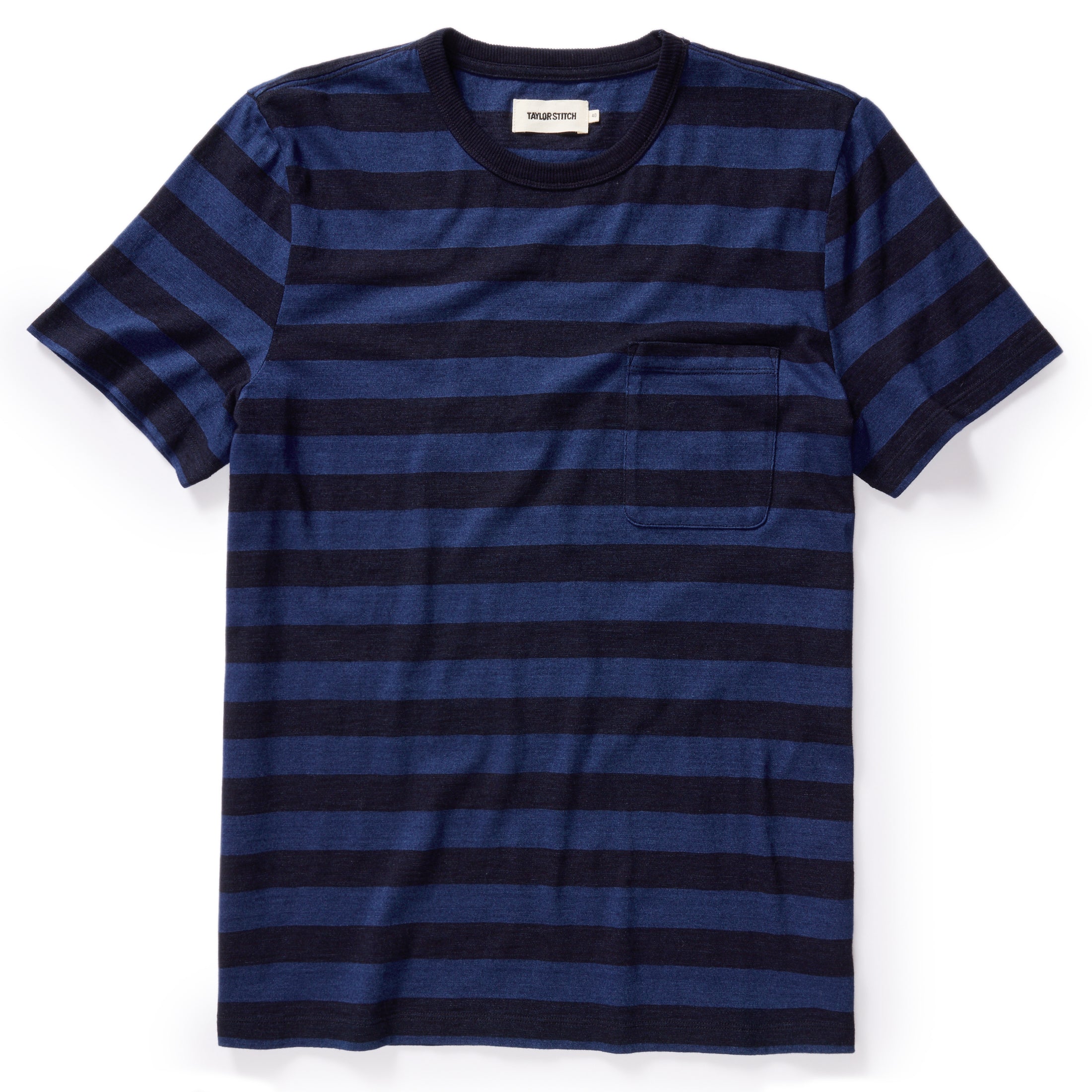 The Organic Cotton Tee in Indigo Yarn Dye Stripe