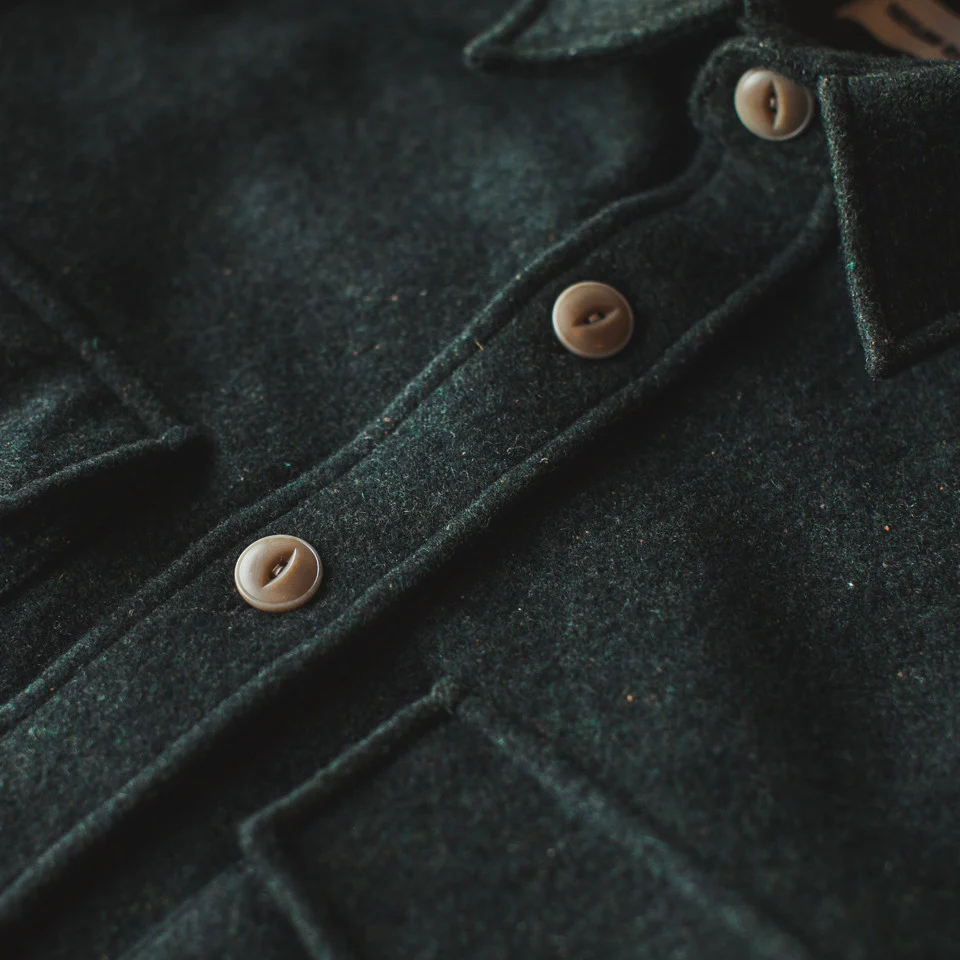 The Maritime Shirt Jacket in Moss Donegal Wool