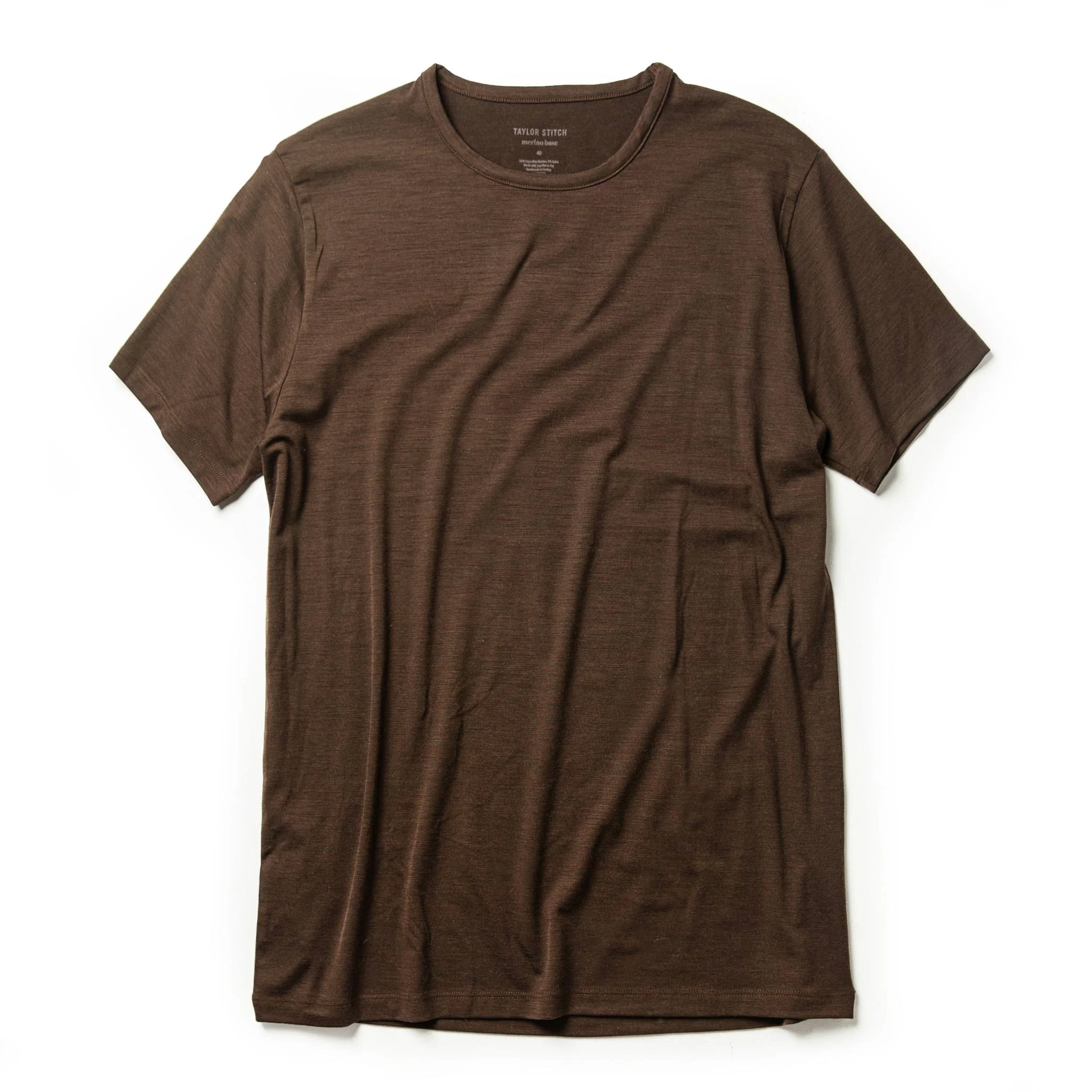 The Merino Tee in Heather Espresso
