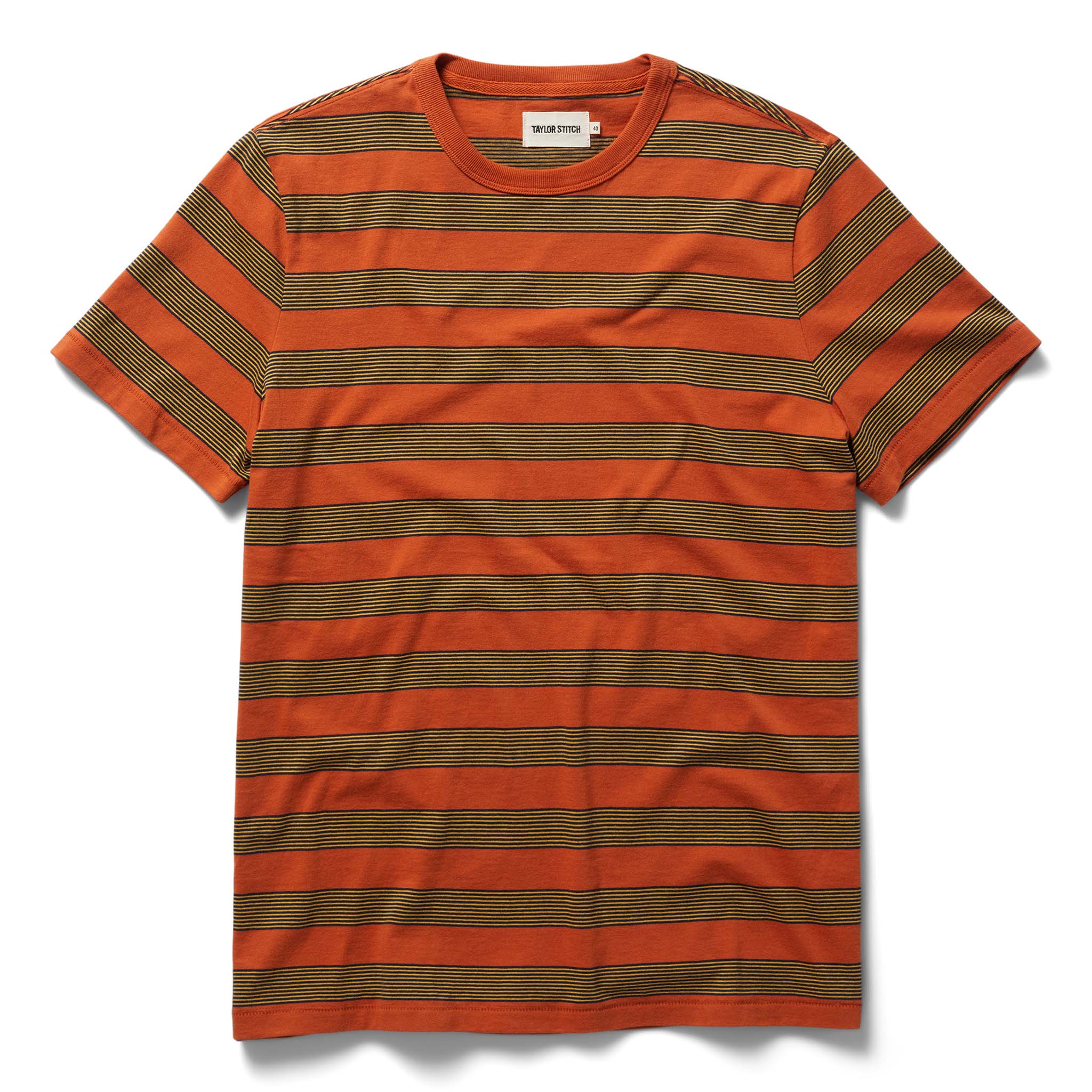 The Organic Cotton Tee in Rust Stripe