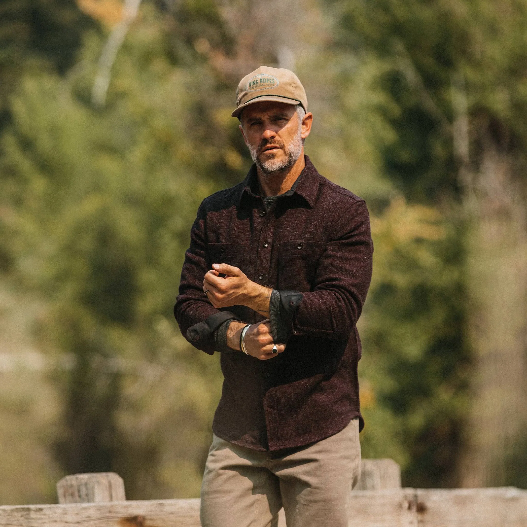 The Service Shirt in Port Melange Wool