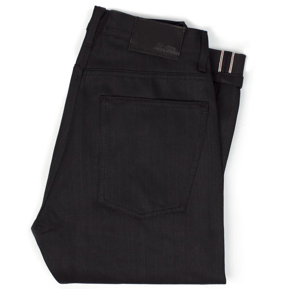 The Slim Jean in Shuttle Loomed Italian Selvage Black Denim