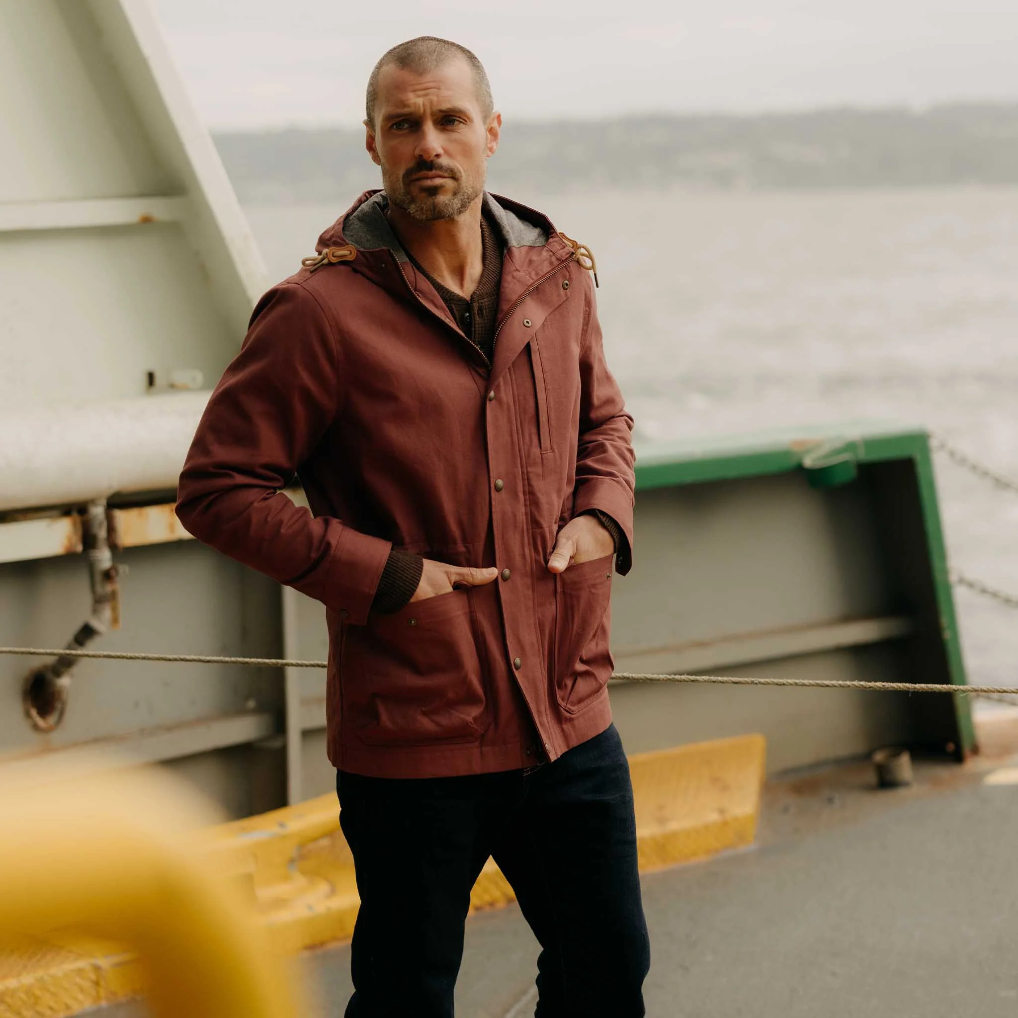 The Explorer Jacket in Red Wine Dry Wax