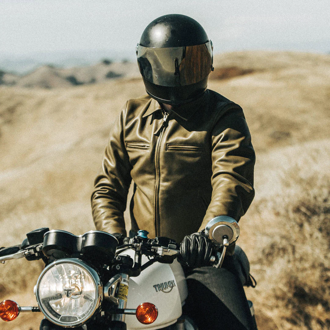 The Moto Jacket in Loden Steerhide