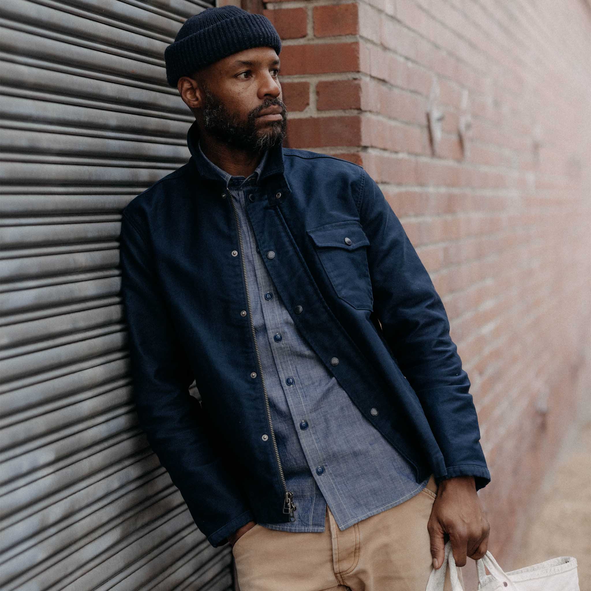 The Deck Jacket in Dark Navy Bedford Cord
