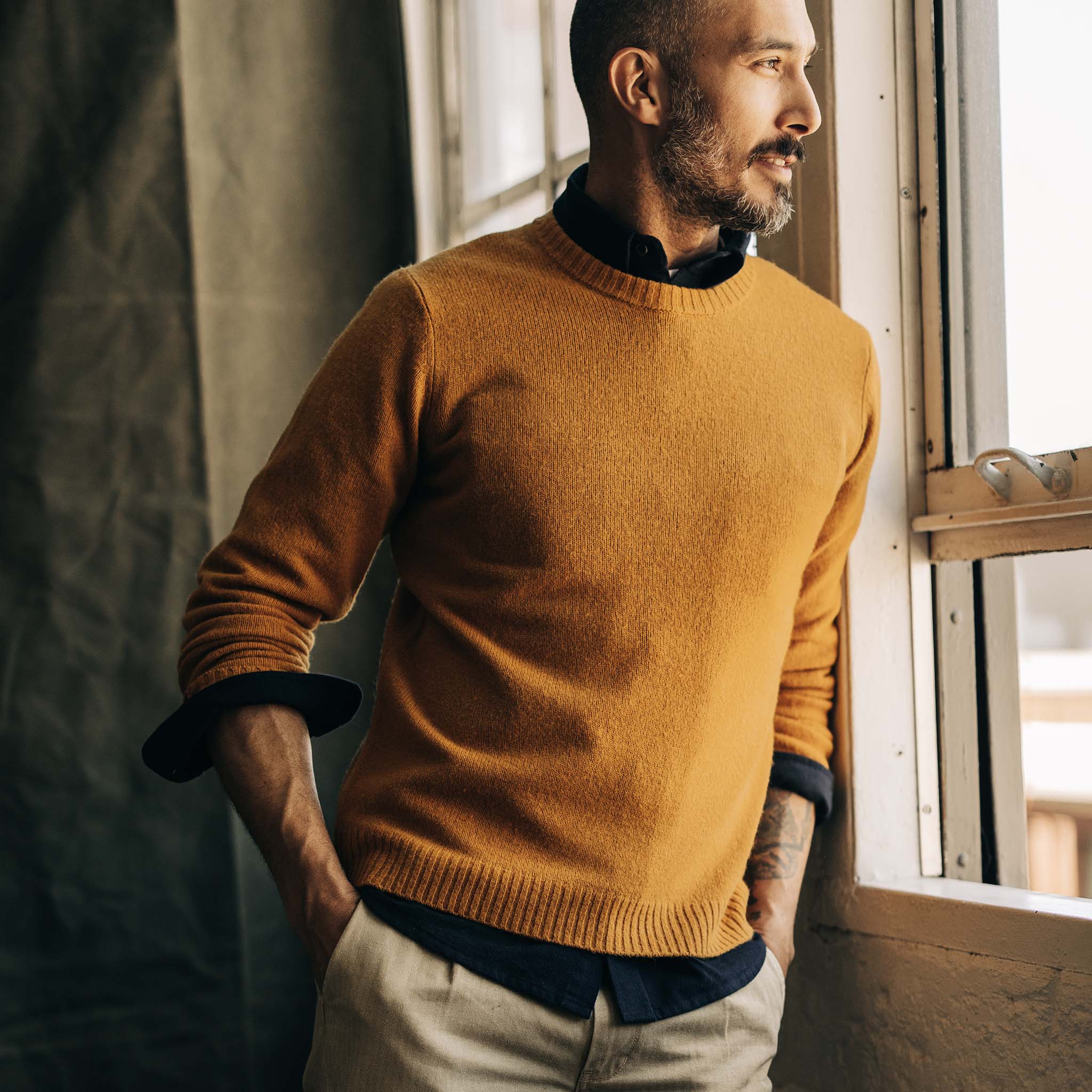 The Lodge Sweater in Gold