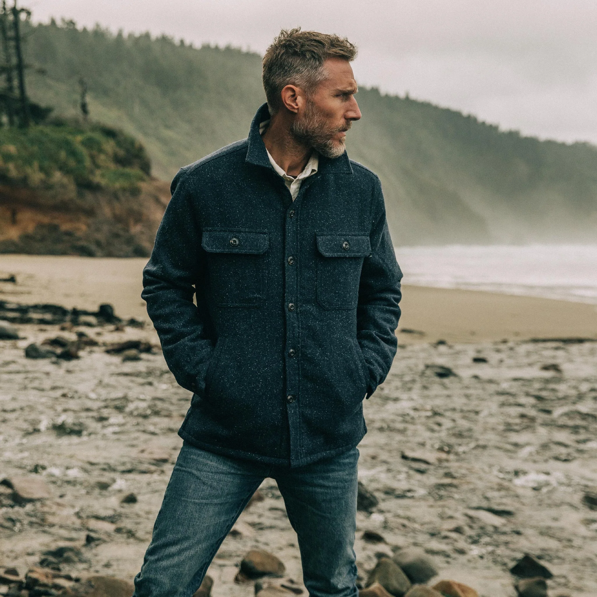 The Chandler Jacket in Navy Donegal