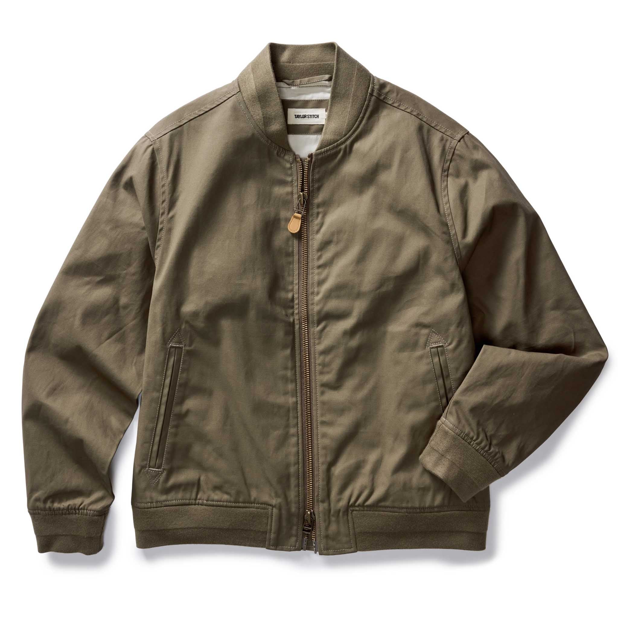 The Bomber Jacket in Fatigue Olive Dry Wax