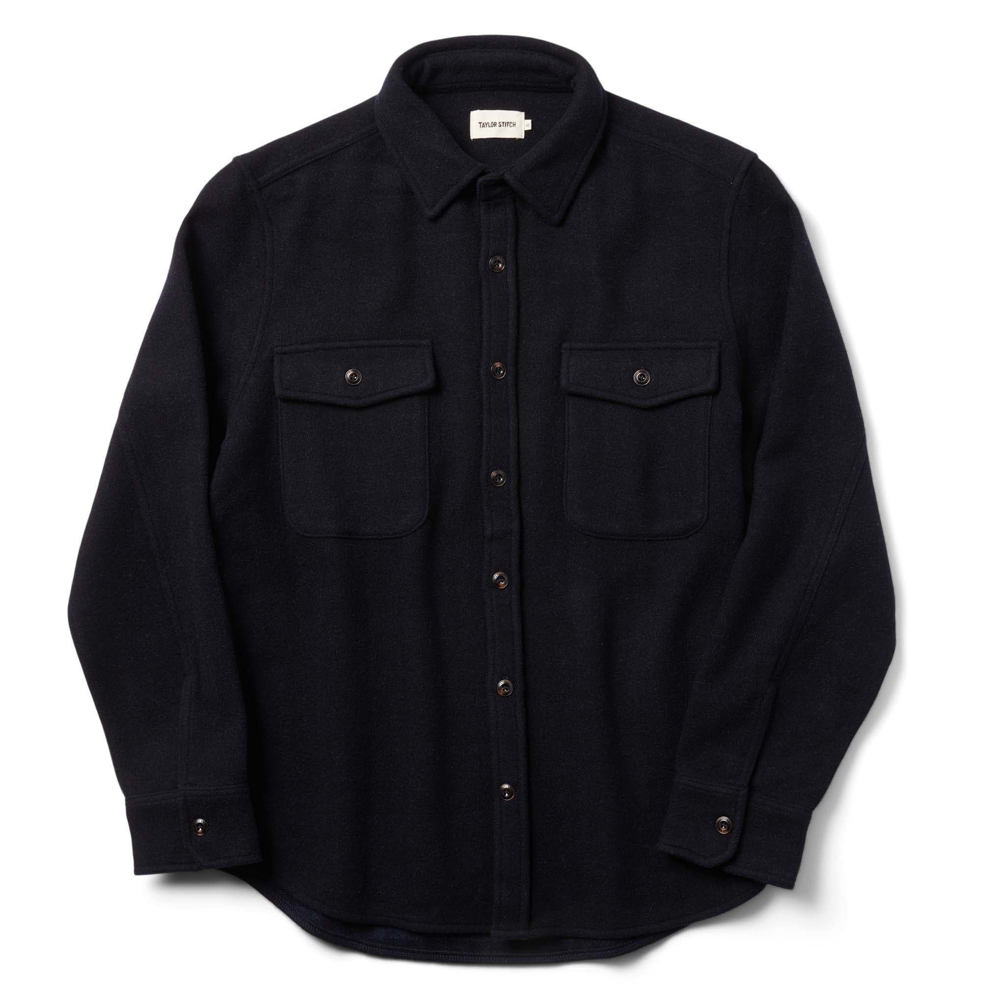 The Maritime Shirt Jacket in Navy Wool