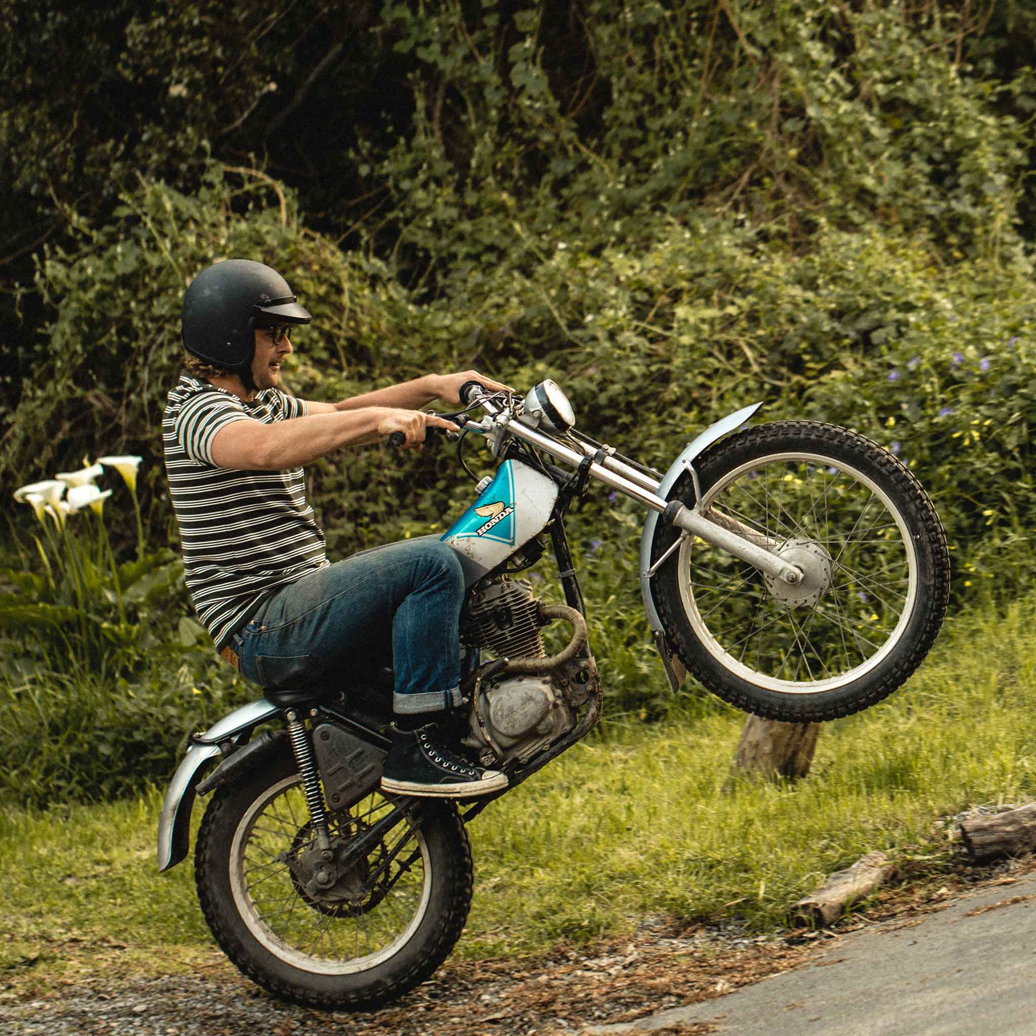 The Heavy Bag Tee in Cypress Stripe