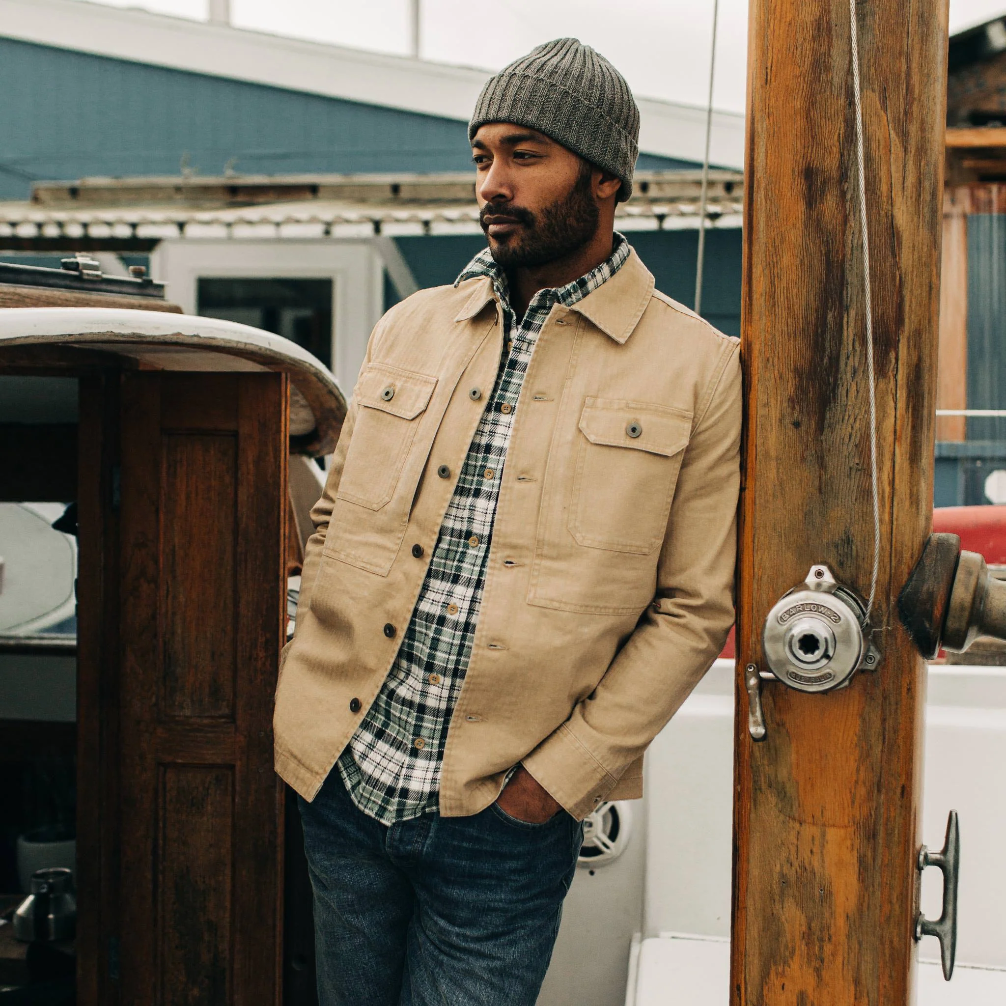 The Reserve Shirt in Khaki Herringbone