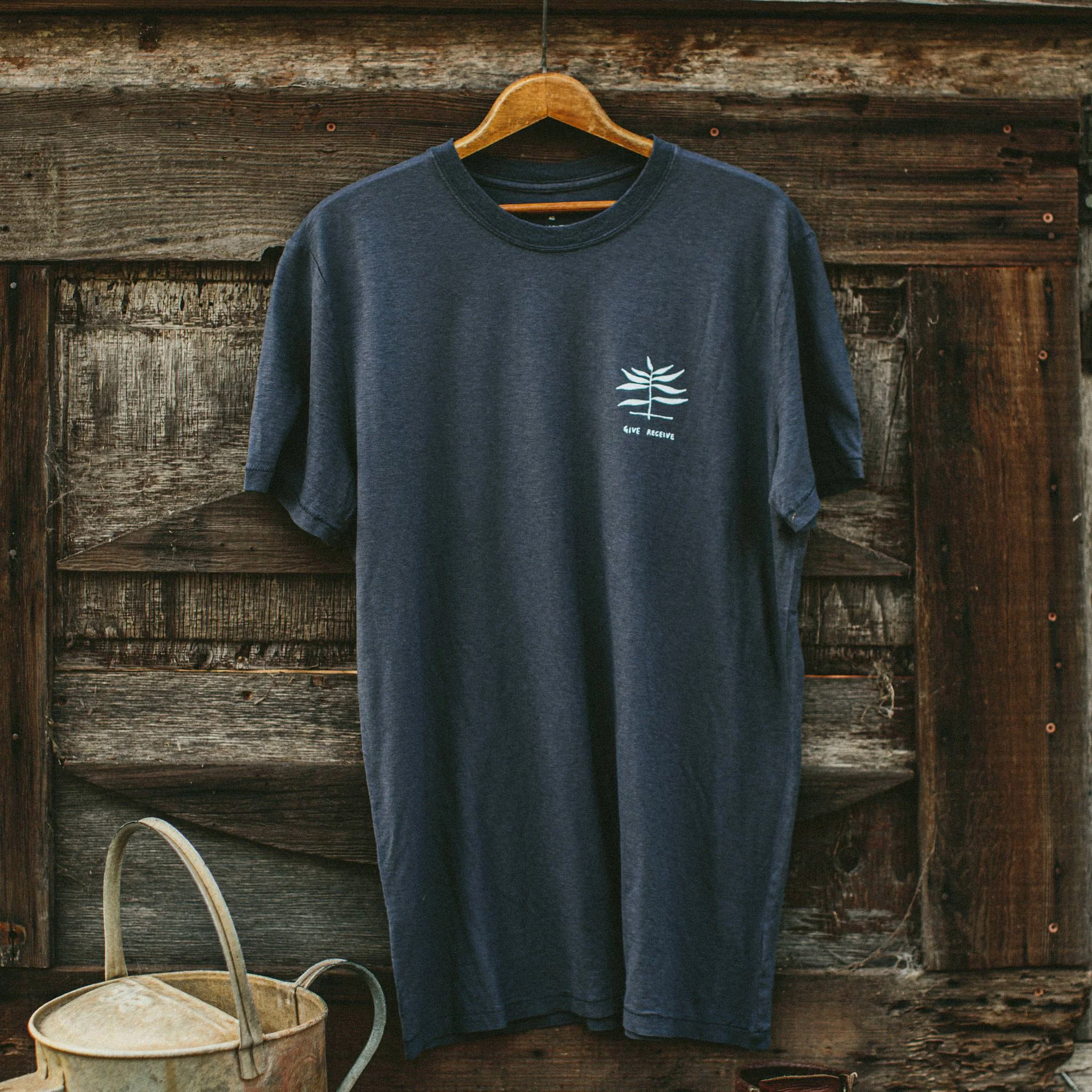 The Cotton Hemp Tee in Navy Give to Get