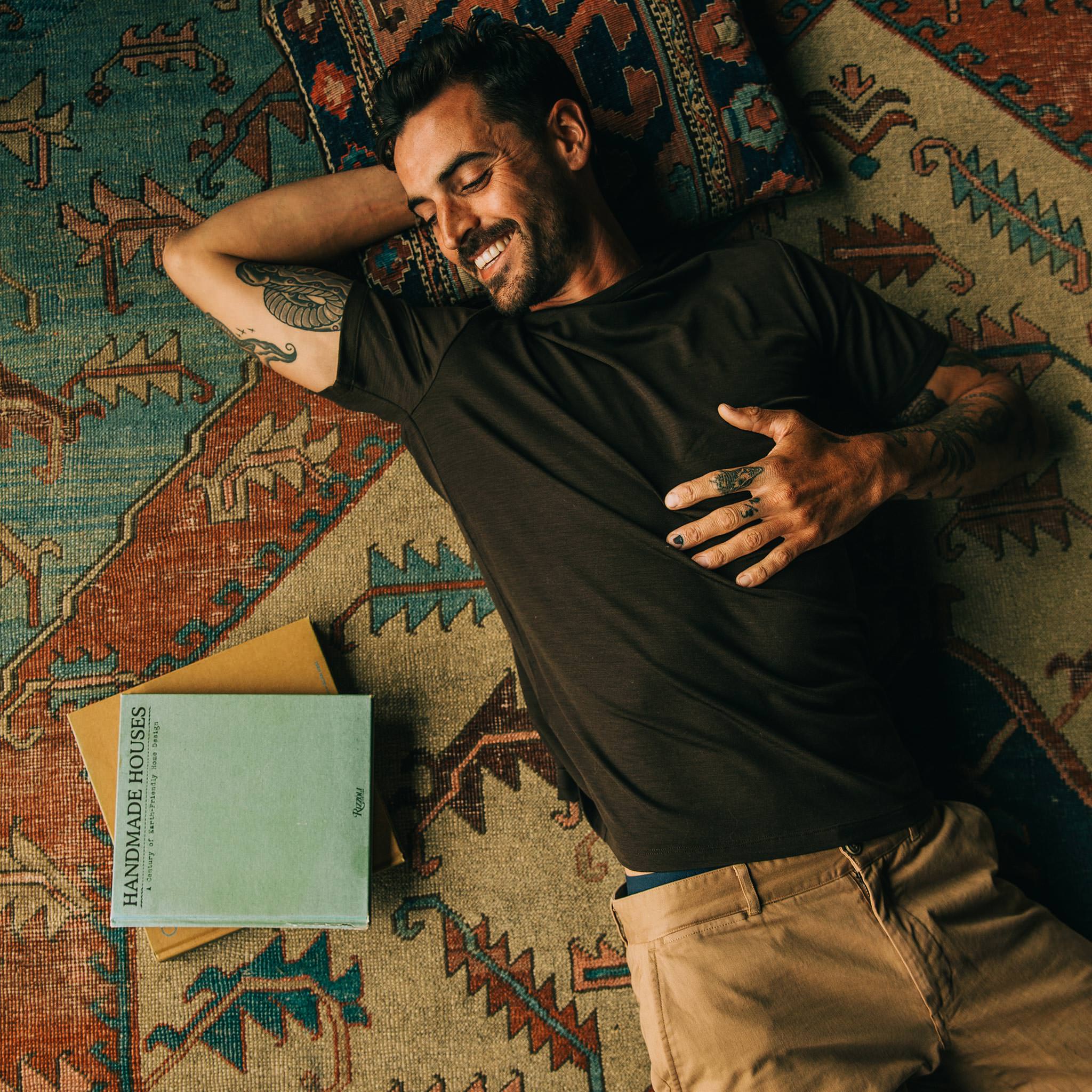 The Merino Tee in Heather Espresso