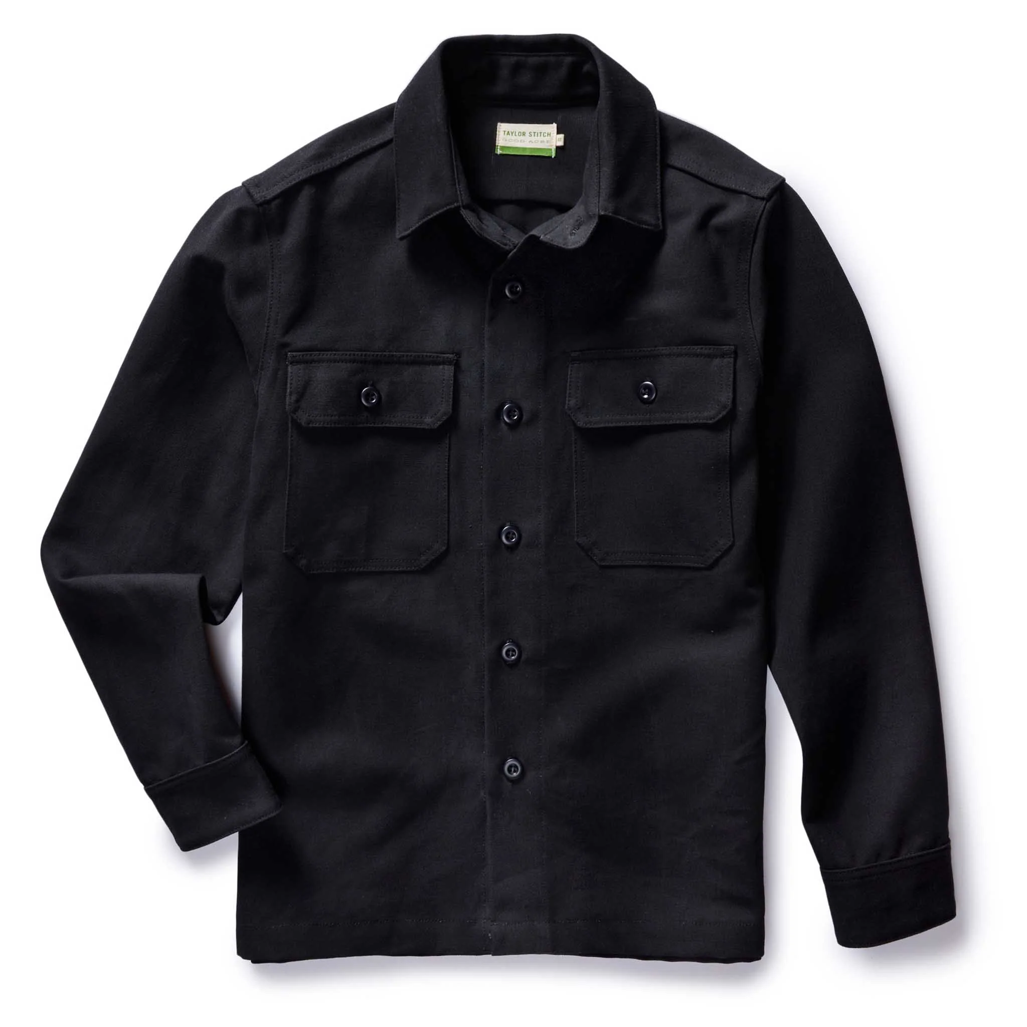 The Good Acre Forge Overshirt in Black Canvas