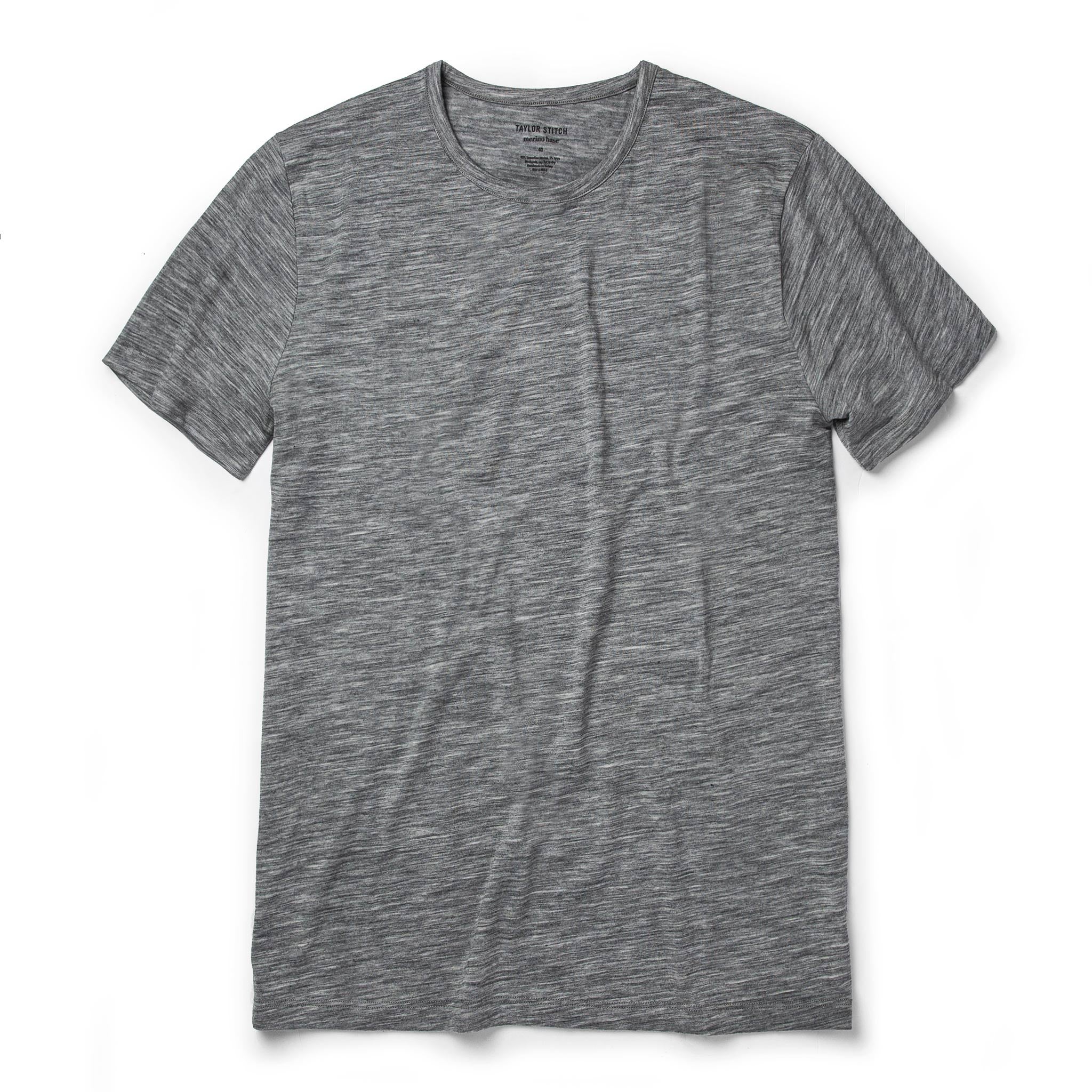 The Merino Tee in Heather Grey